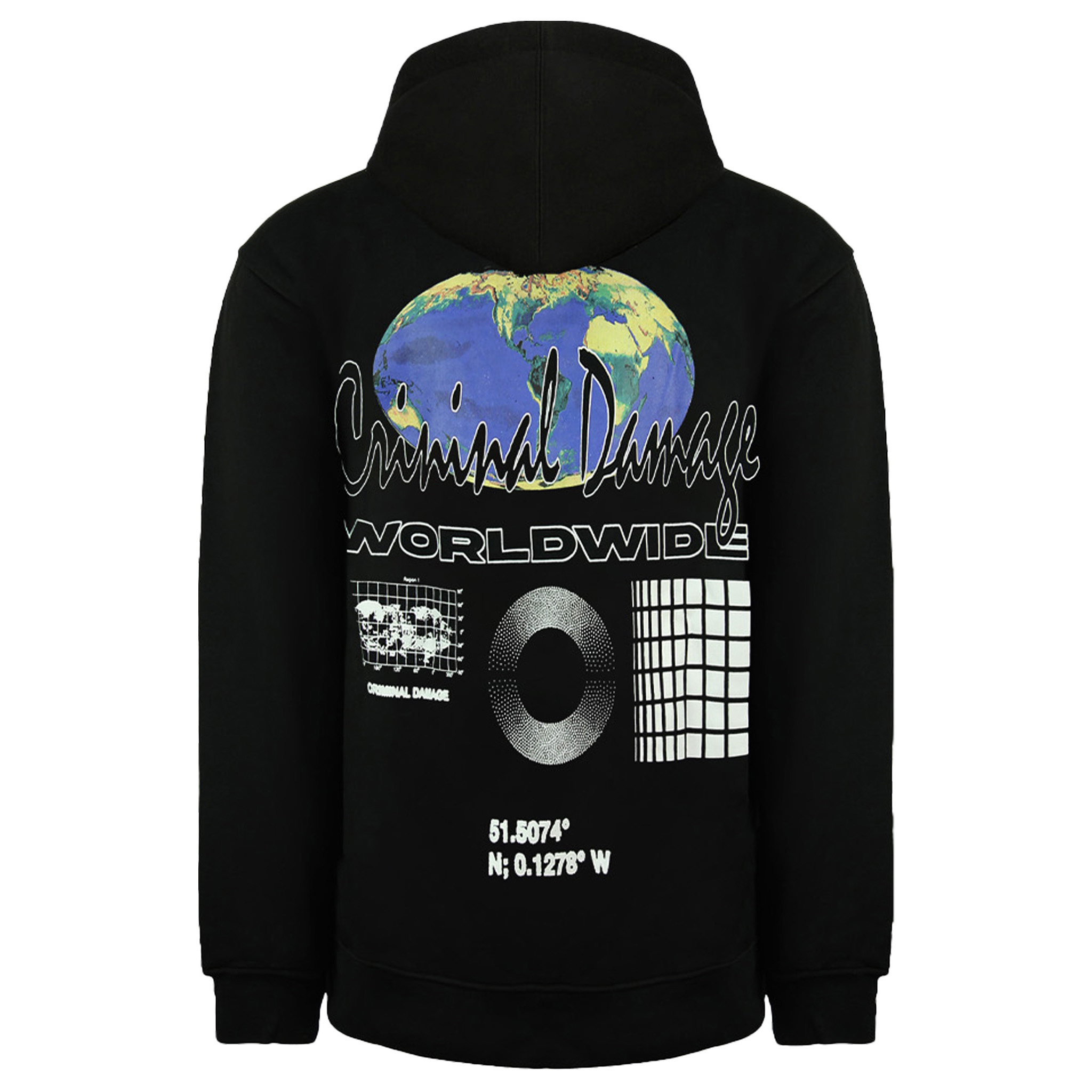 Worldwide Mens Svart Hoodie 2
