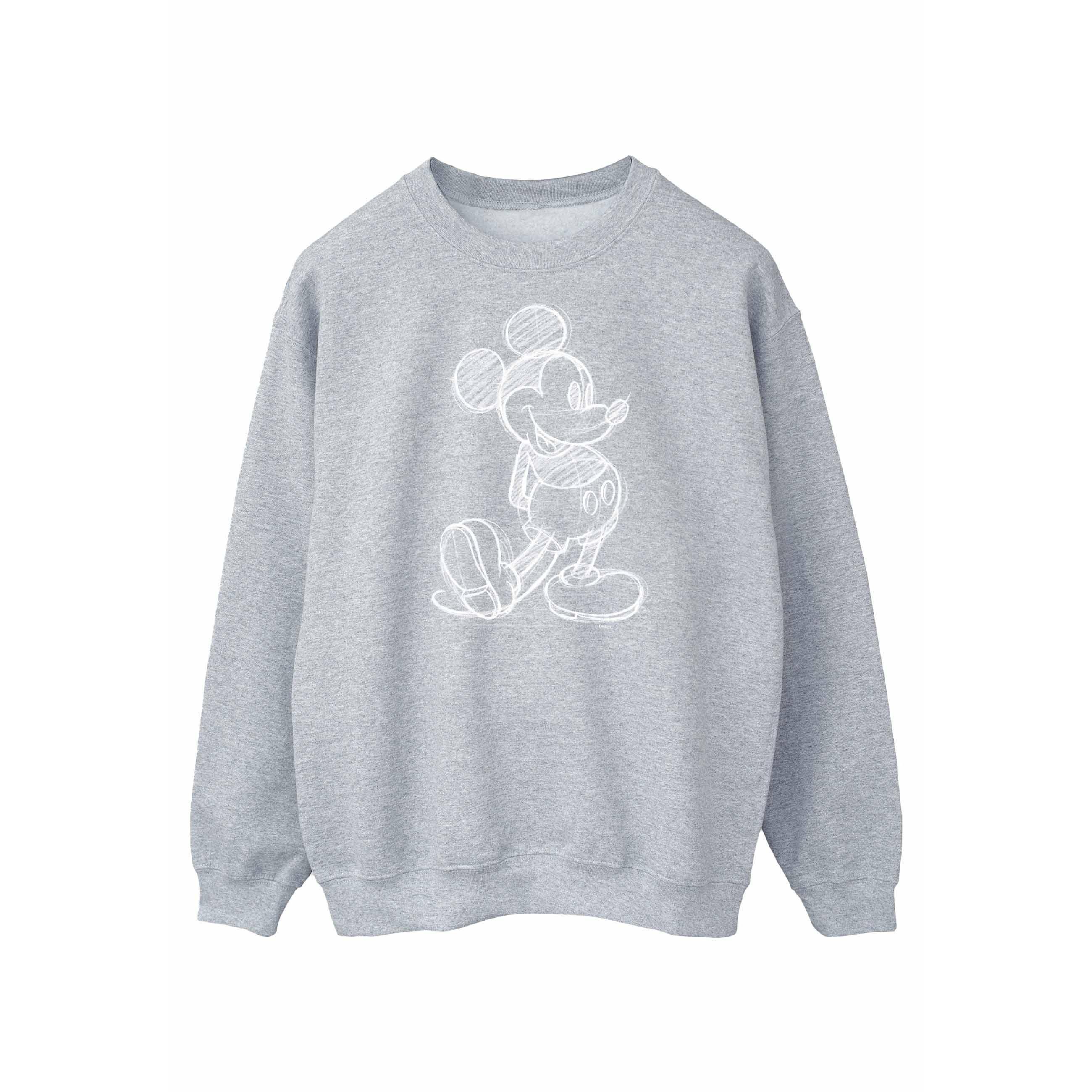 Thumbnail - Disney - "Mickey Mouse Sketch Kick" Sweatshirt für Herren (Grau)