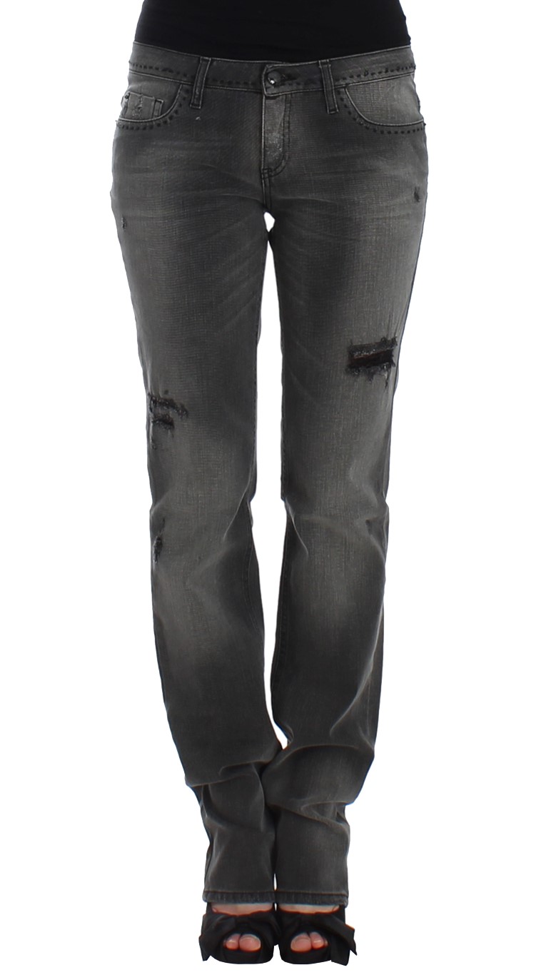 Thumbnail - Costume National Jeans gris à jambes droites pour femmes