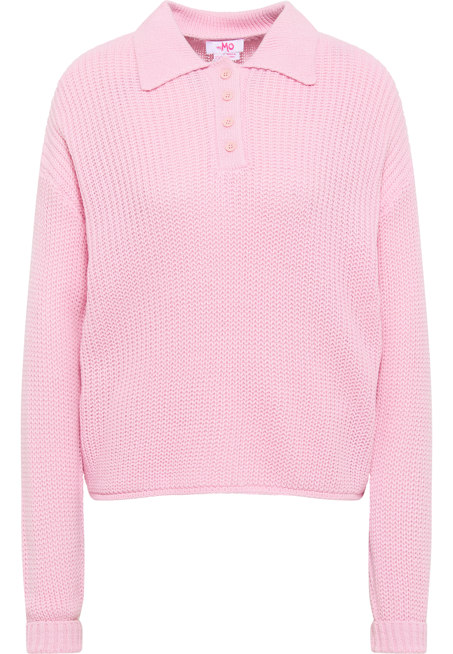 Thumbnail - Mymo Strickpoloshirt Damen rosa