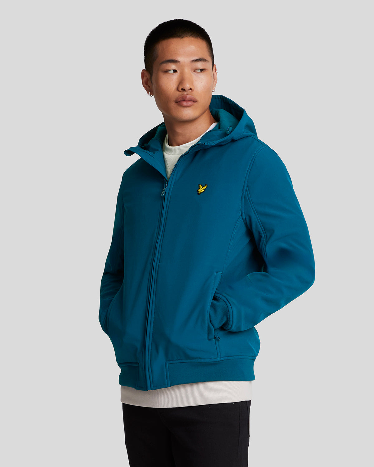 Thumbnail - Herren Fleece-Rückseite Softshell-Jacke in Marineblau