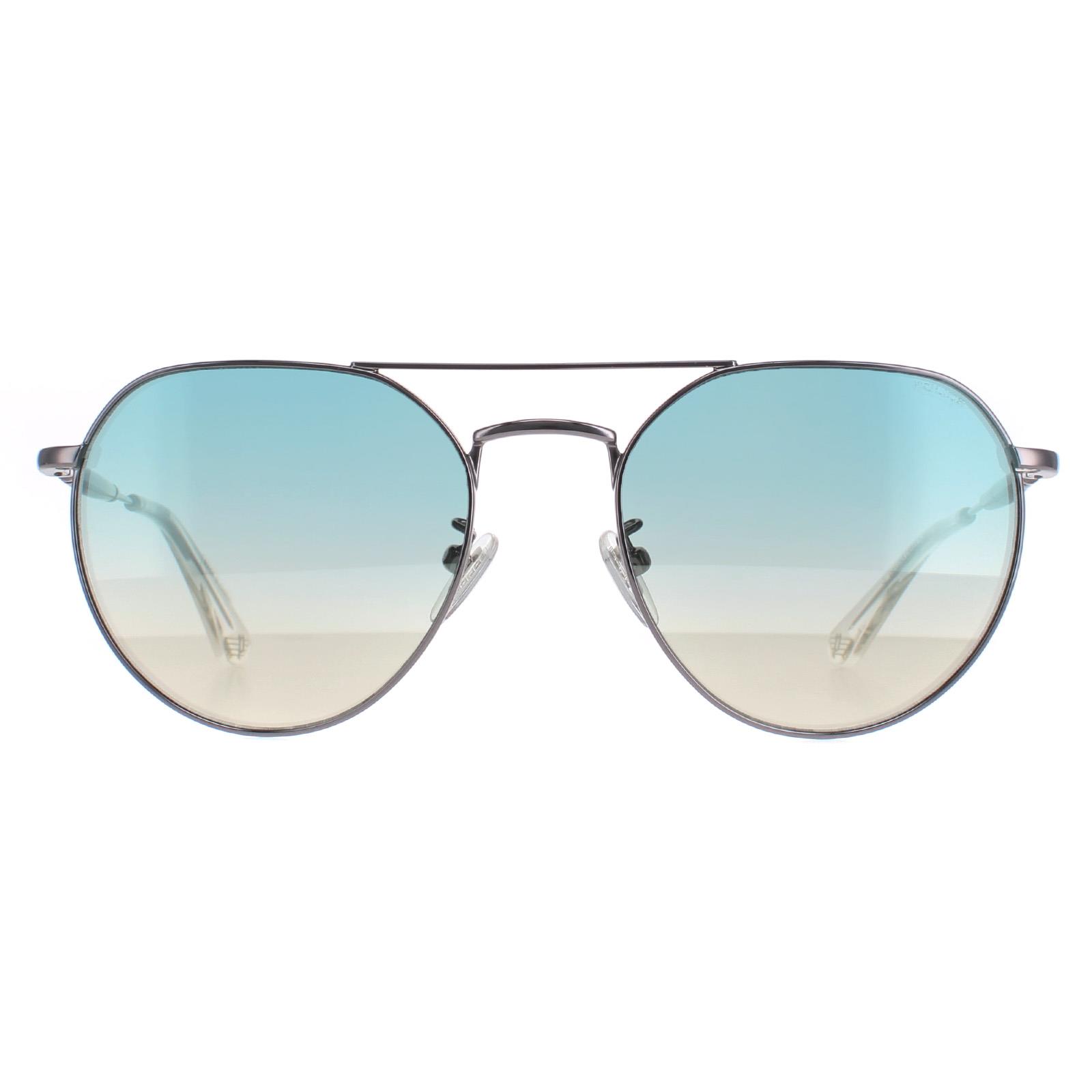 Thumbnail - Police Aviator Unisex Glänzend Ruthenium Rauch Spiegel Silber SPLF14 Urban 7