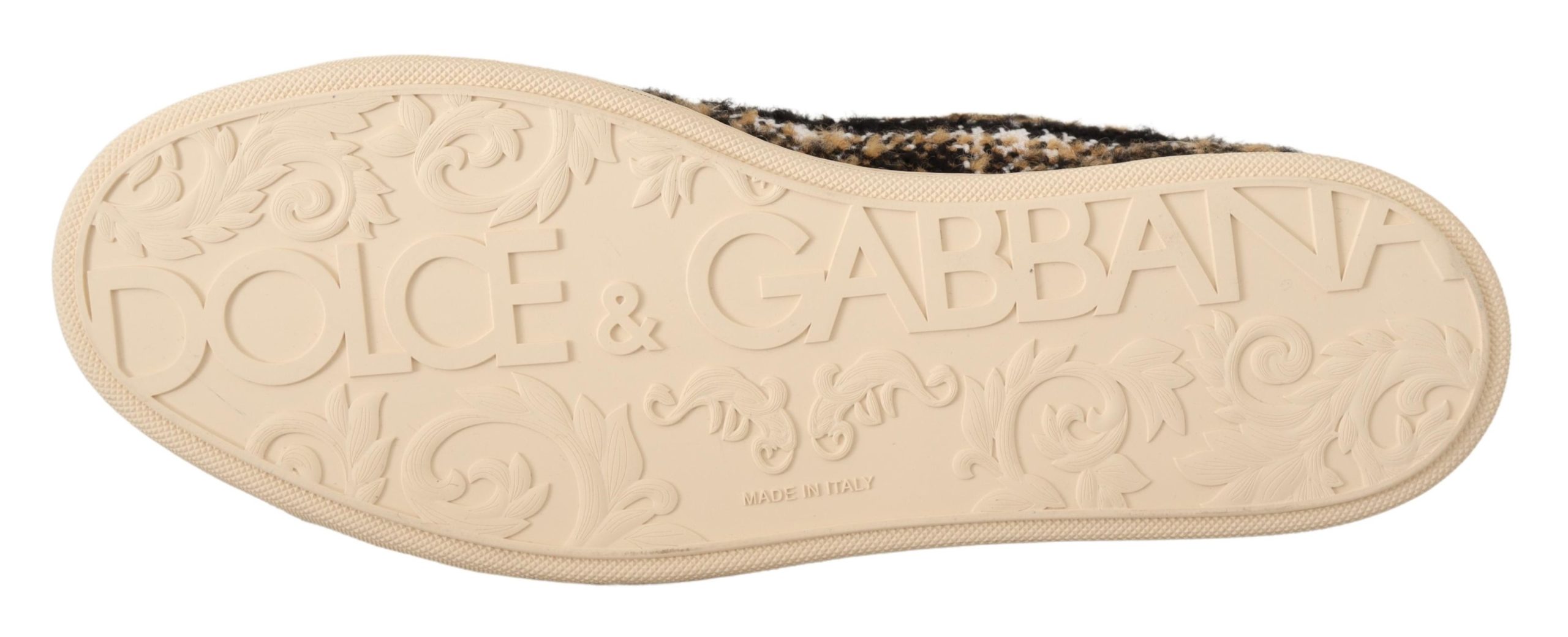 Dolce&Gabbana Herrbeige Bruna Ullbomull Höga Sneakers – bild 2