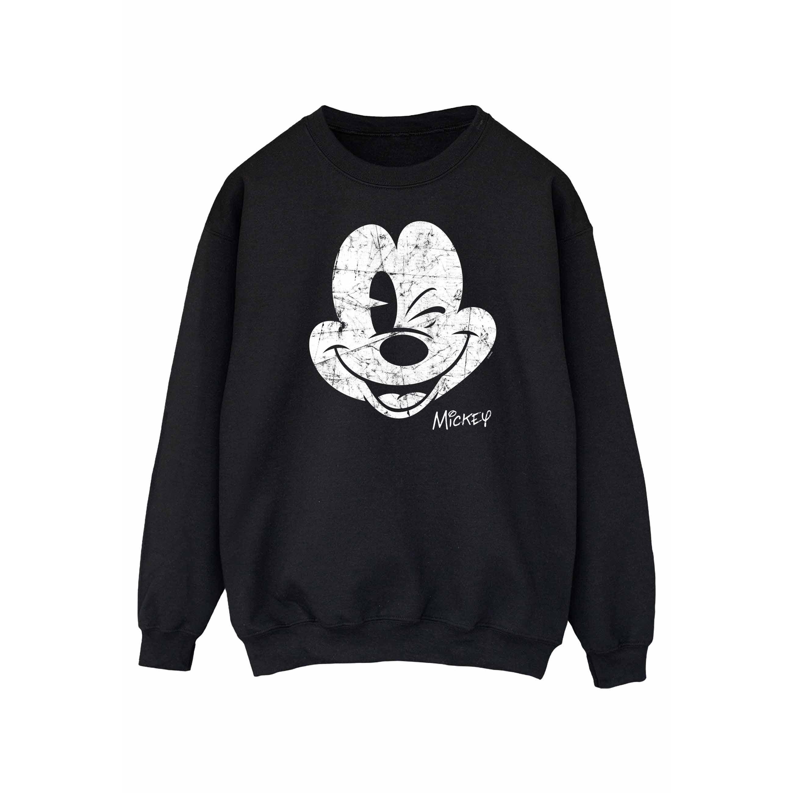 Thumbnail - Disney Sweatshirt mit Mickey Mouse-Gesicht für Damen/Damen (Schwarz)