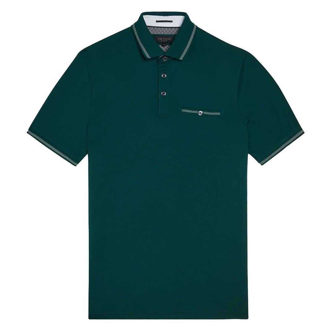 Thumbnail - Ted Baker Tortila Mens Green Polo -Hemd