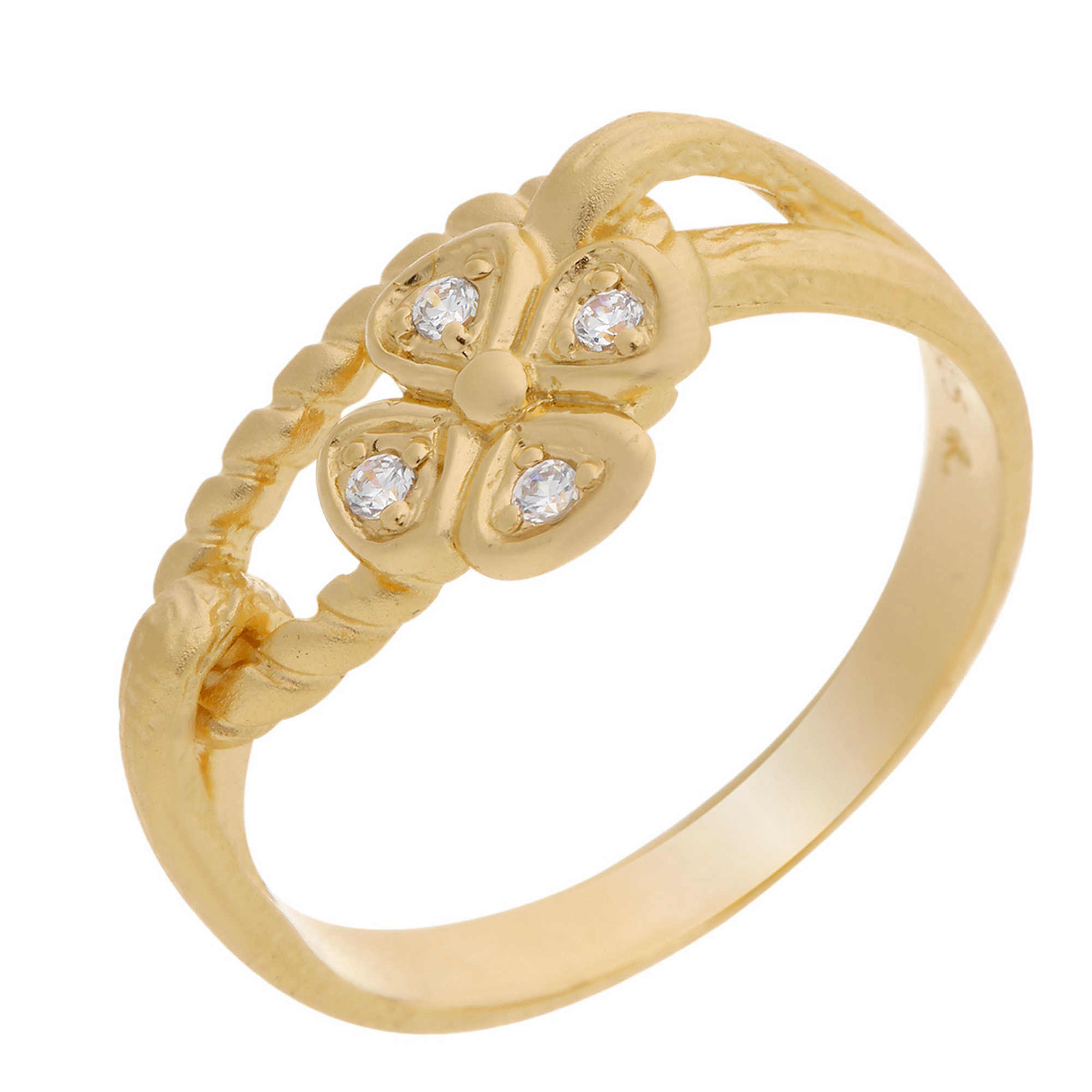 Orphelia Womens 925 Sterling Silver Ring - Gold Zr-6020/2 - Size O 1/2