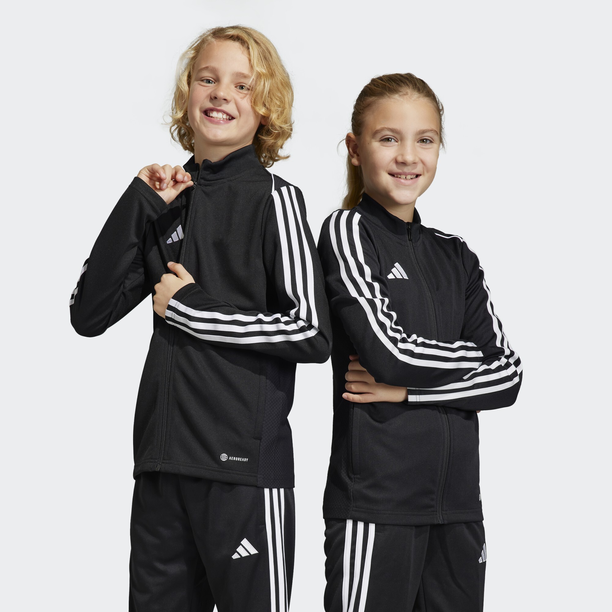 Adidas Performance Childrens Unisex Tiro 23 League Training Jacket - Black Recycled Material - Size 13-14Y