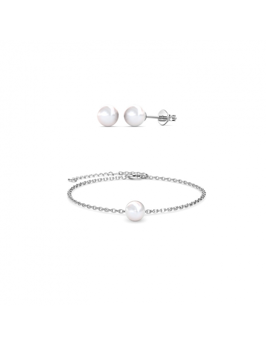 Thumbnail - Vollmond Kristall Perlen Set - Silber und Kristall