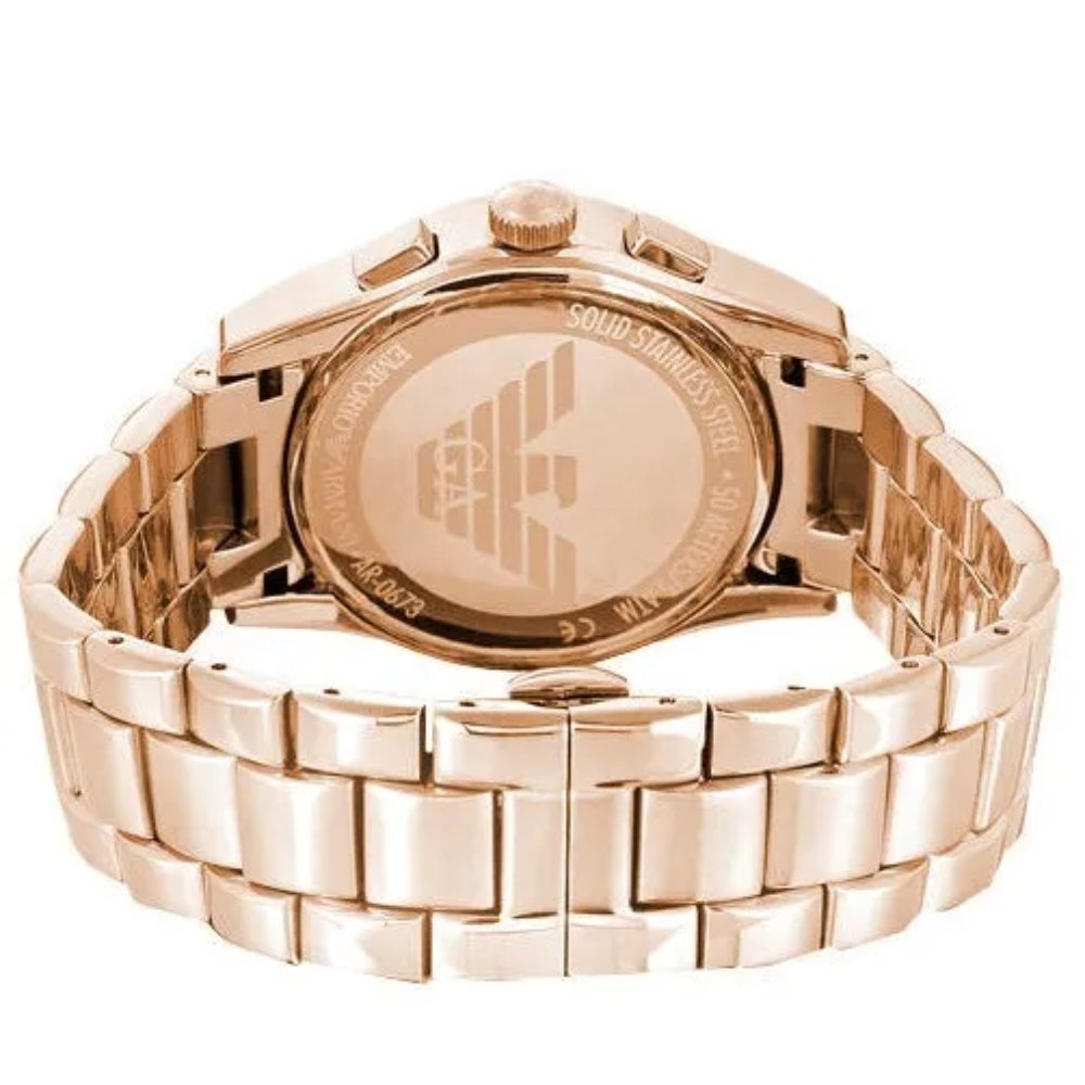 Emporio Armani AR0365 Rose Gold Chronograph herrklocka – bild 2