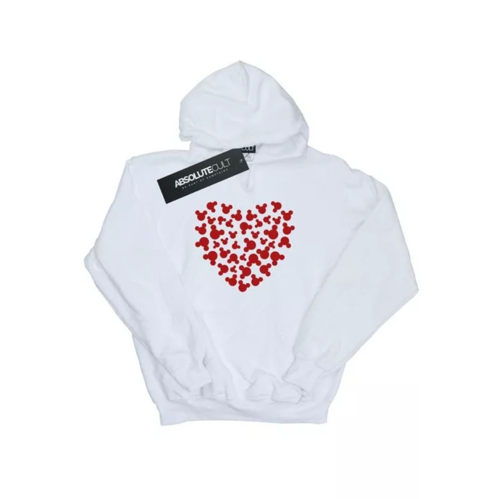 Thumbnail - Disney - "Mickey Mouse Heart Silhouette" Kapuzenpullover für Mädchen (Weiß)