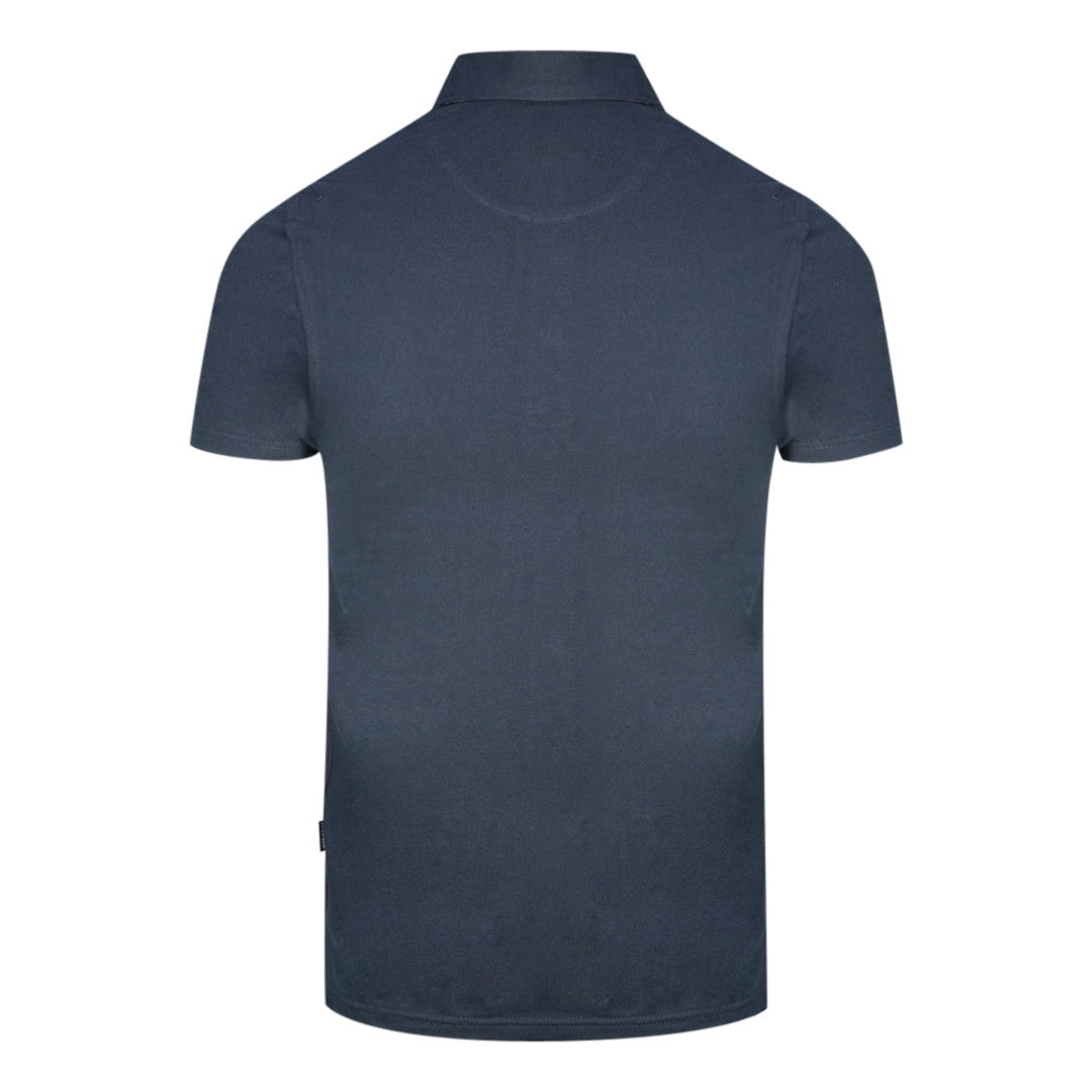 Aquascutum London Bold Logo Marinblå pikétröja herr – bild 2