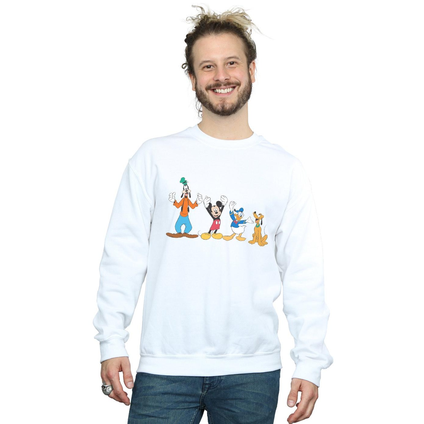 Disney Mens Mickey Mouse Friends Sweatshirt (White) dam – bild 2