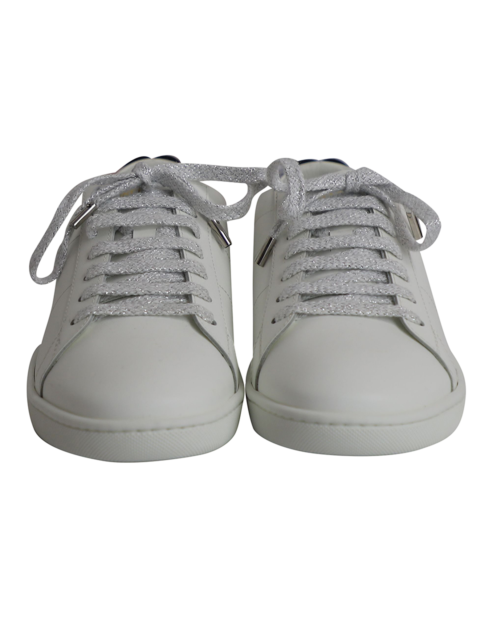 Saint Laurent Pre-owned Saint Laurent Lips Classic Court Sneakers i Vitt Läder dam – bild 2