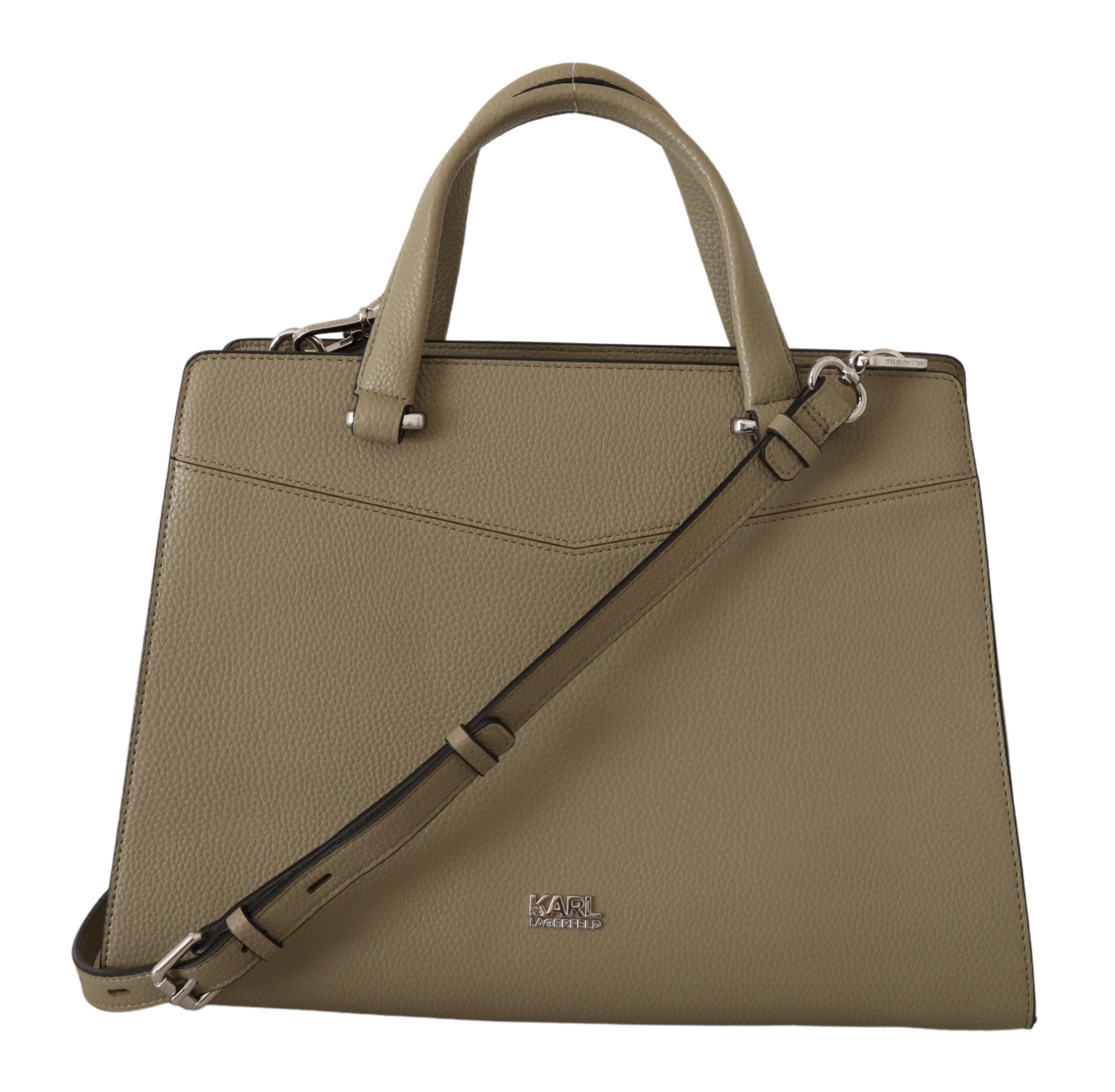 Karl Lagerfeld Saly Green Leather Tote Damestas