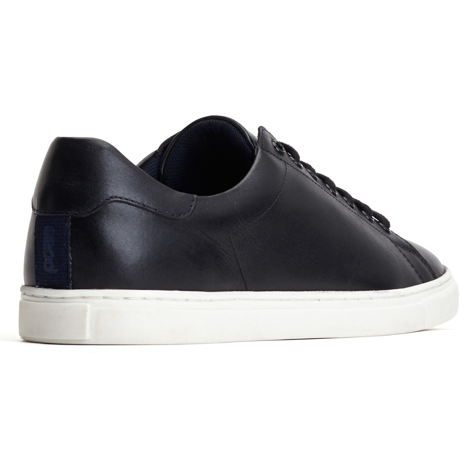 Base London Tucker Leather Black Trainers för män låga sneakers herr – bild 2