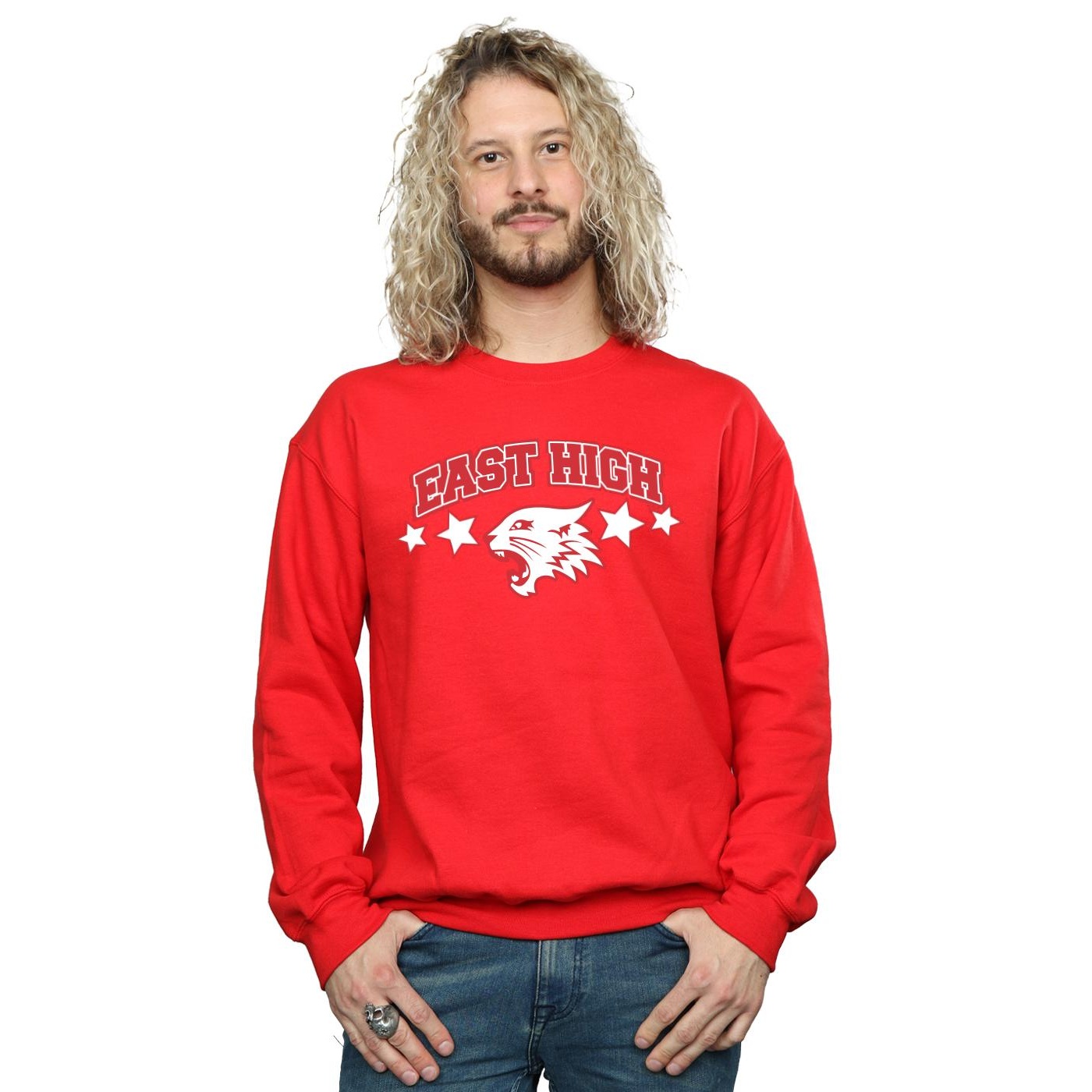Disney Mens High School Musical The Musical Wildcat Stars Sweatshirt (Red) herr – bild 2