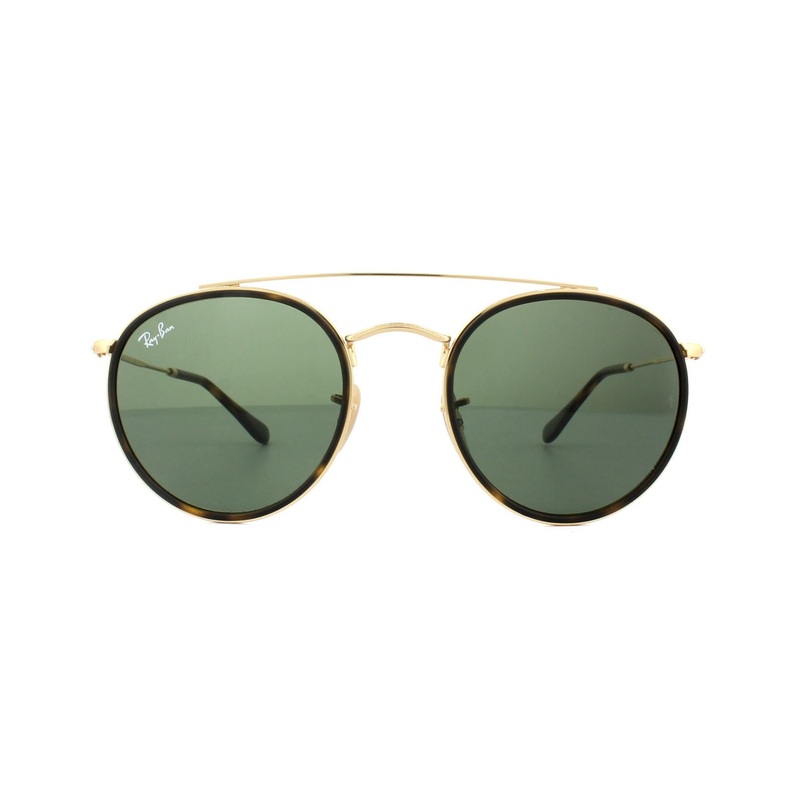 Ray-Ban Sonnenbrille Runde Doppelbrücke 3647N 001 Gold Grün