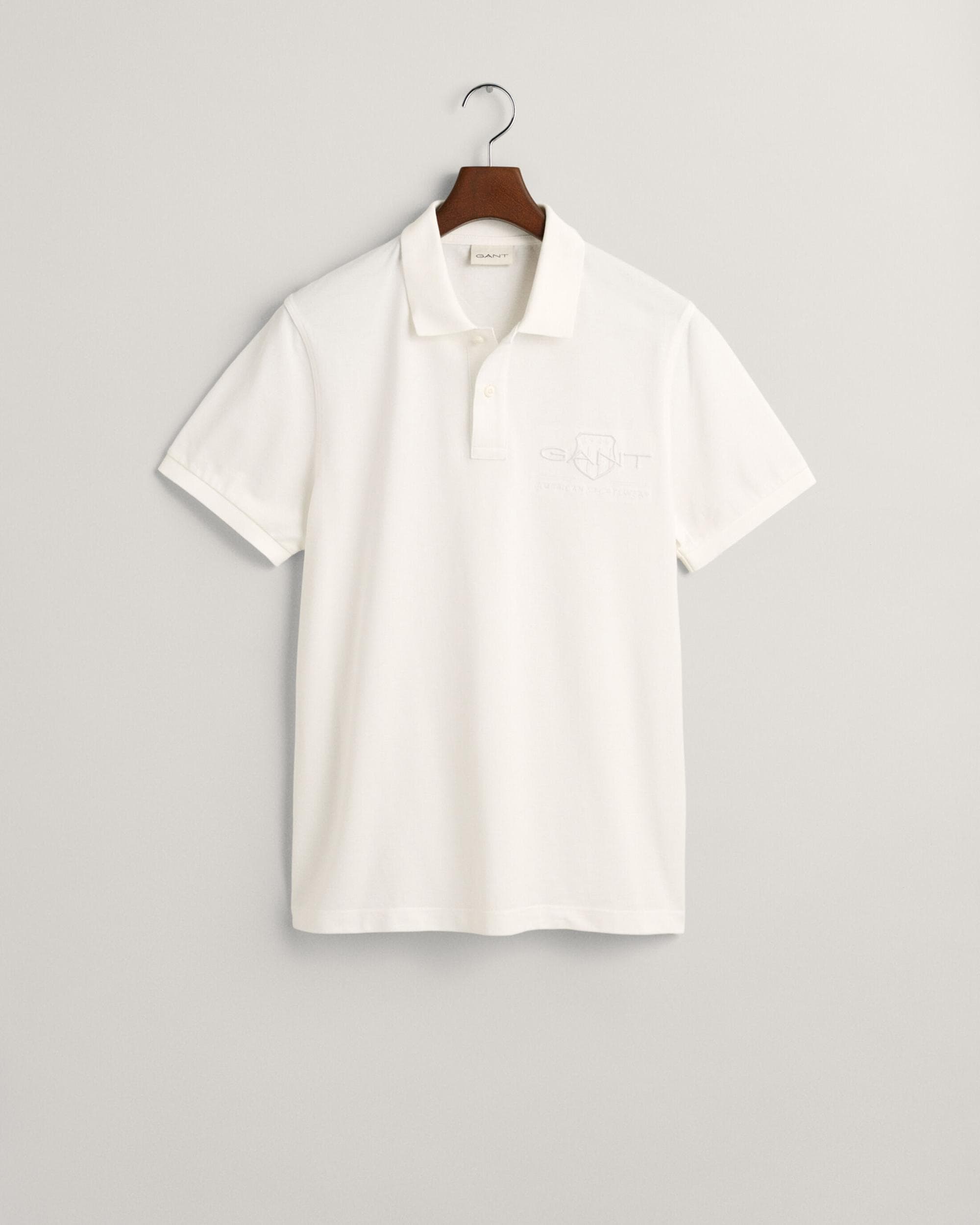 GANT Korte Mouw Rugger Regular Fit Tonal Shield Logo
