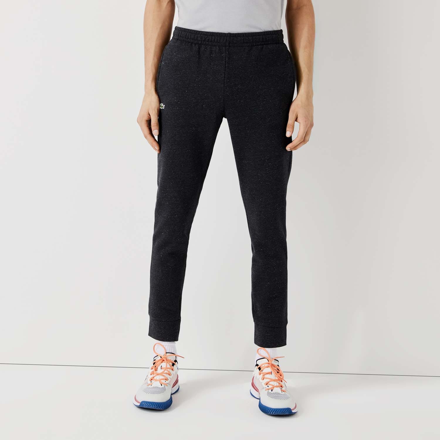 Lacoste Mens Sport Cotton Fleece Tennis Sweatpants in Black Polycotton - Size 2XL