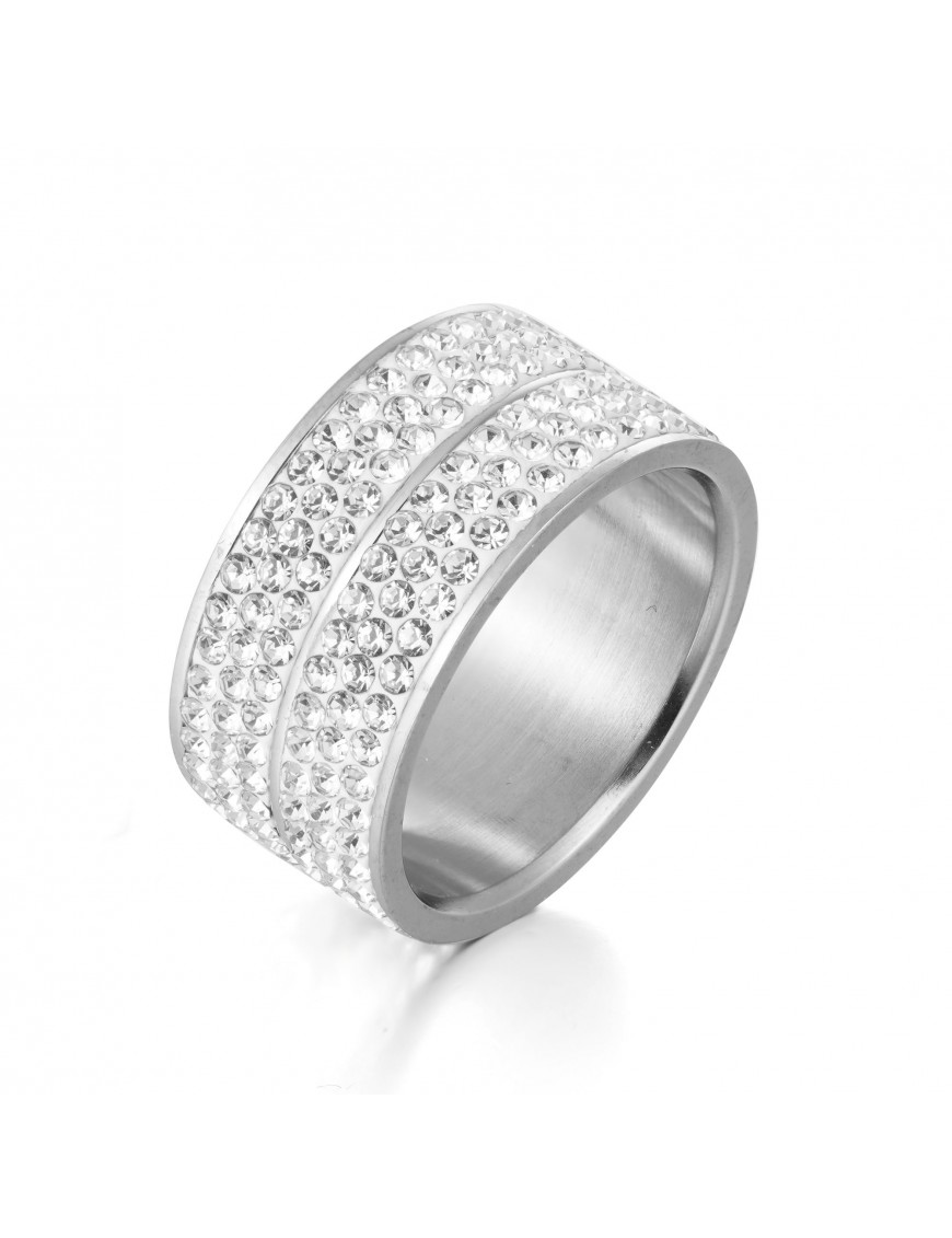 Thumbnail - Bague Elodie - Argenté et Cristal