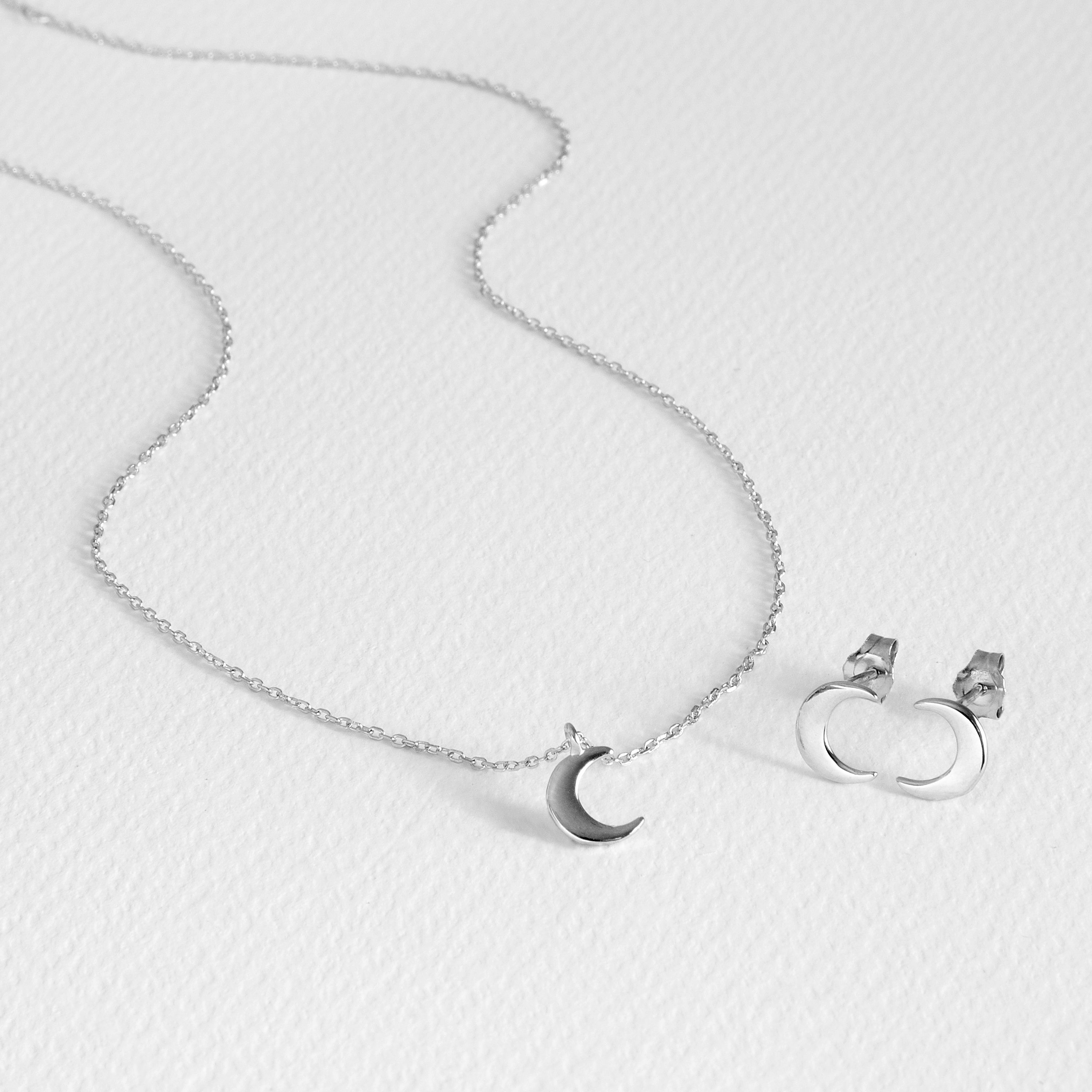 925 Sterling Silver rodiumpläterade set Crescent