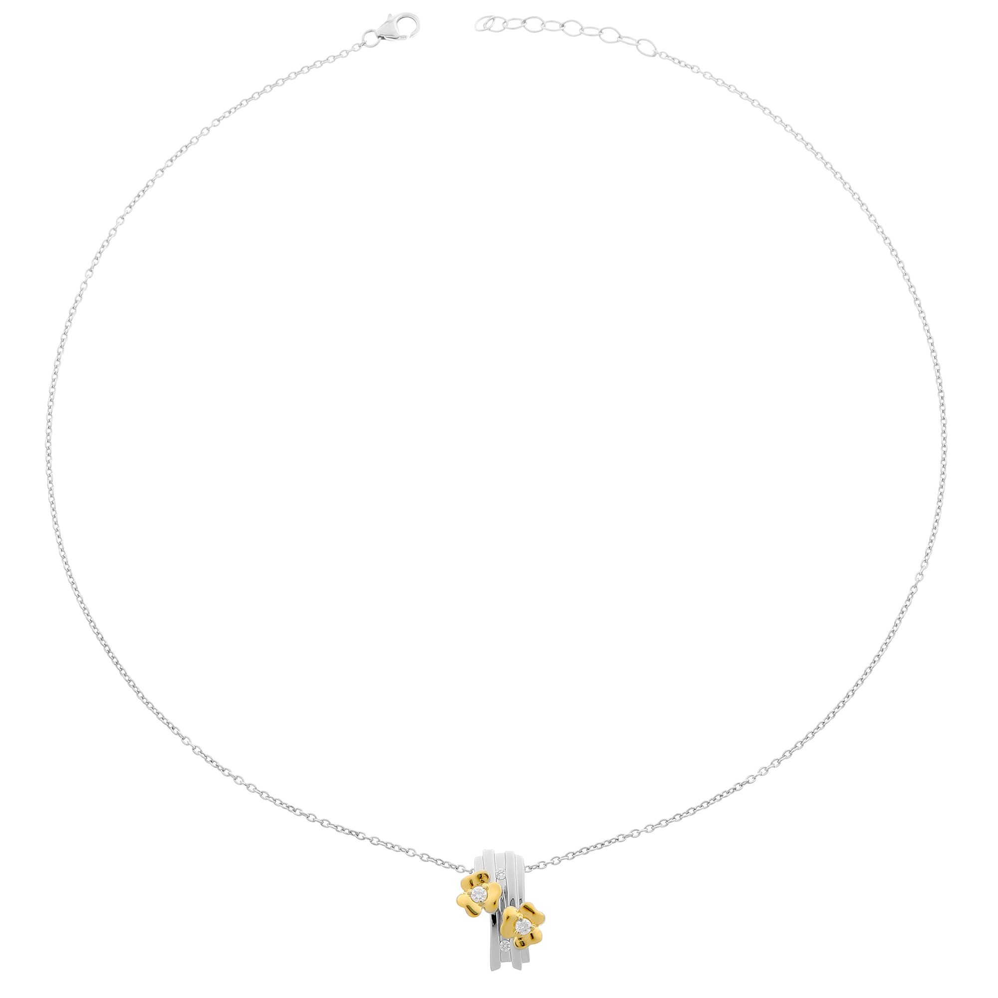 Thumbnail - Orphelia Damen 925 Sterling Silber Kette mit Anhänger - Silber/Gold ZH-6039/1