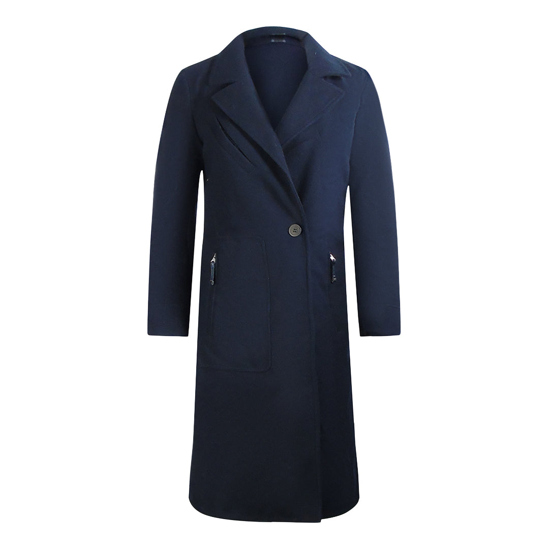 Parajumpers Womens Jill Pencil Dark Navy Blue Trench Jacket Wool – Size Small