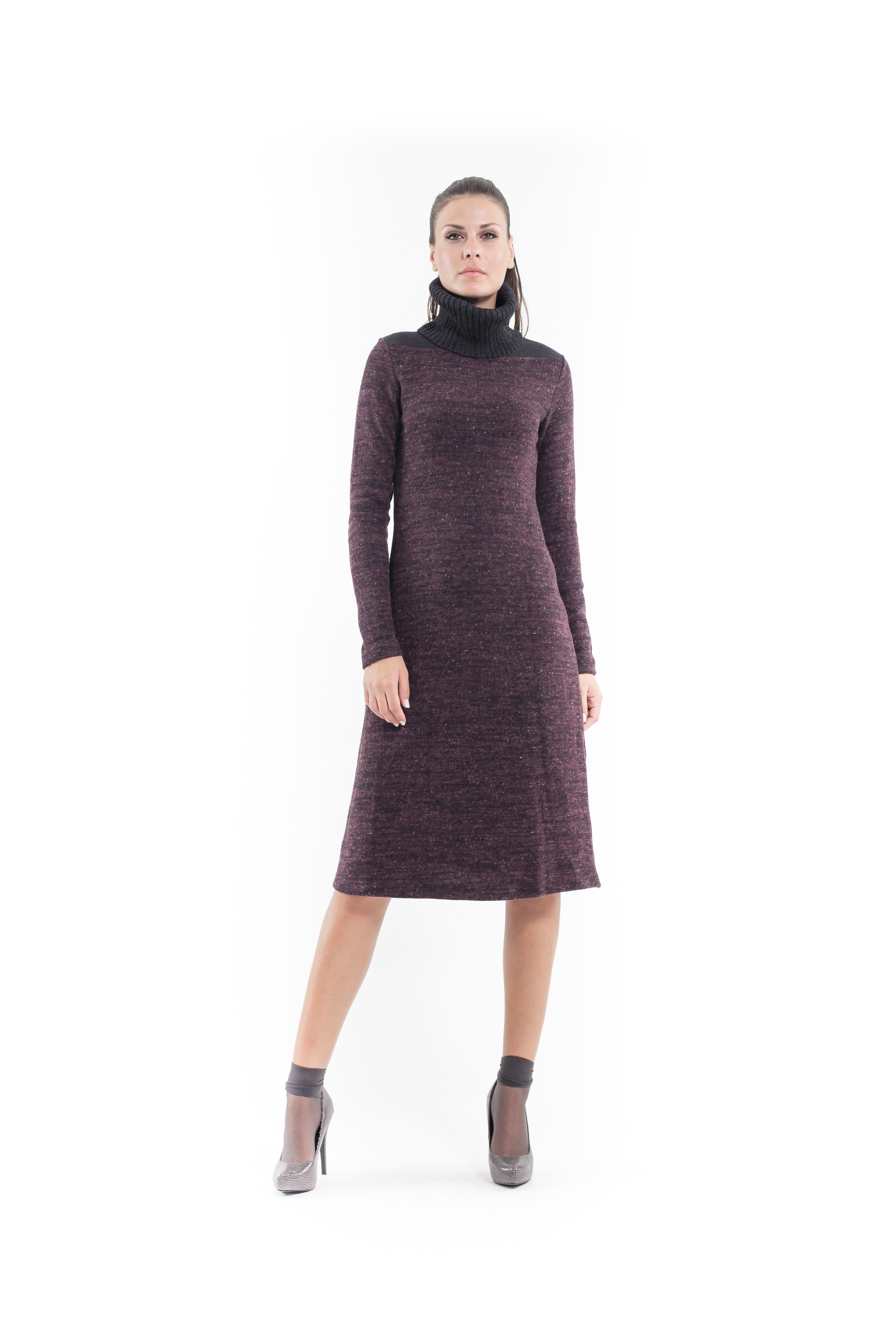 Thumbnail - Kleid mit Polokragen aus Wollmischung