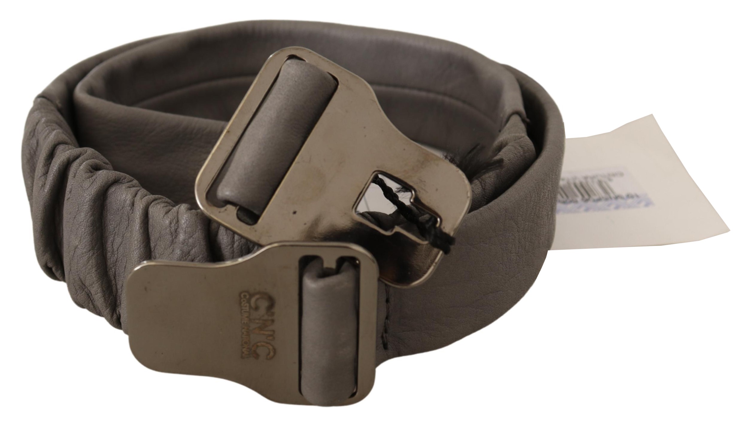 Costume National Dam Grå Läder Silver Spänne Midjebälte – bild 2