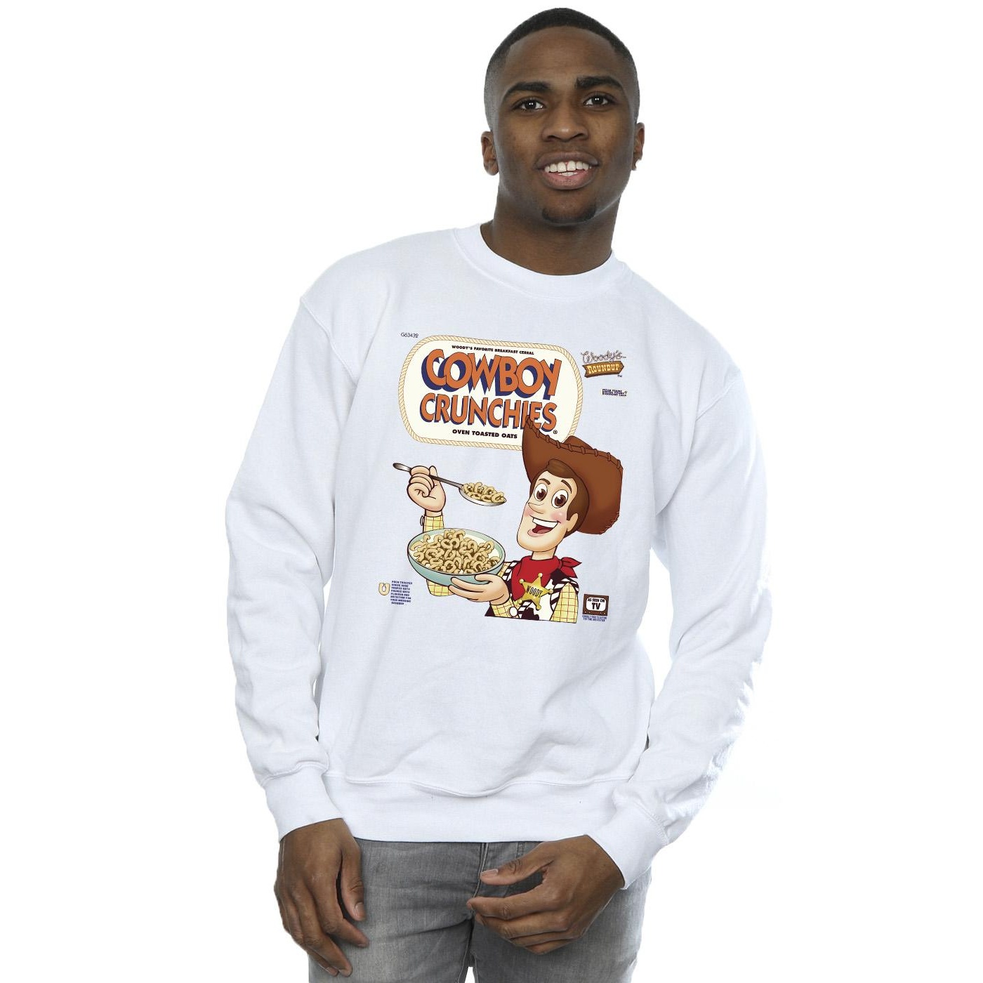 Disney Mens Toy Story Woody Cowboy Crunchies Sweatshirt (White) herr – bild 2