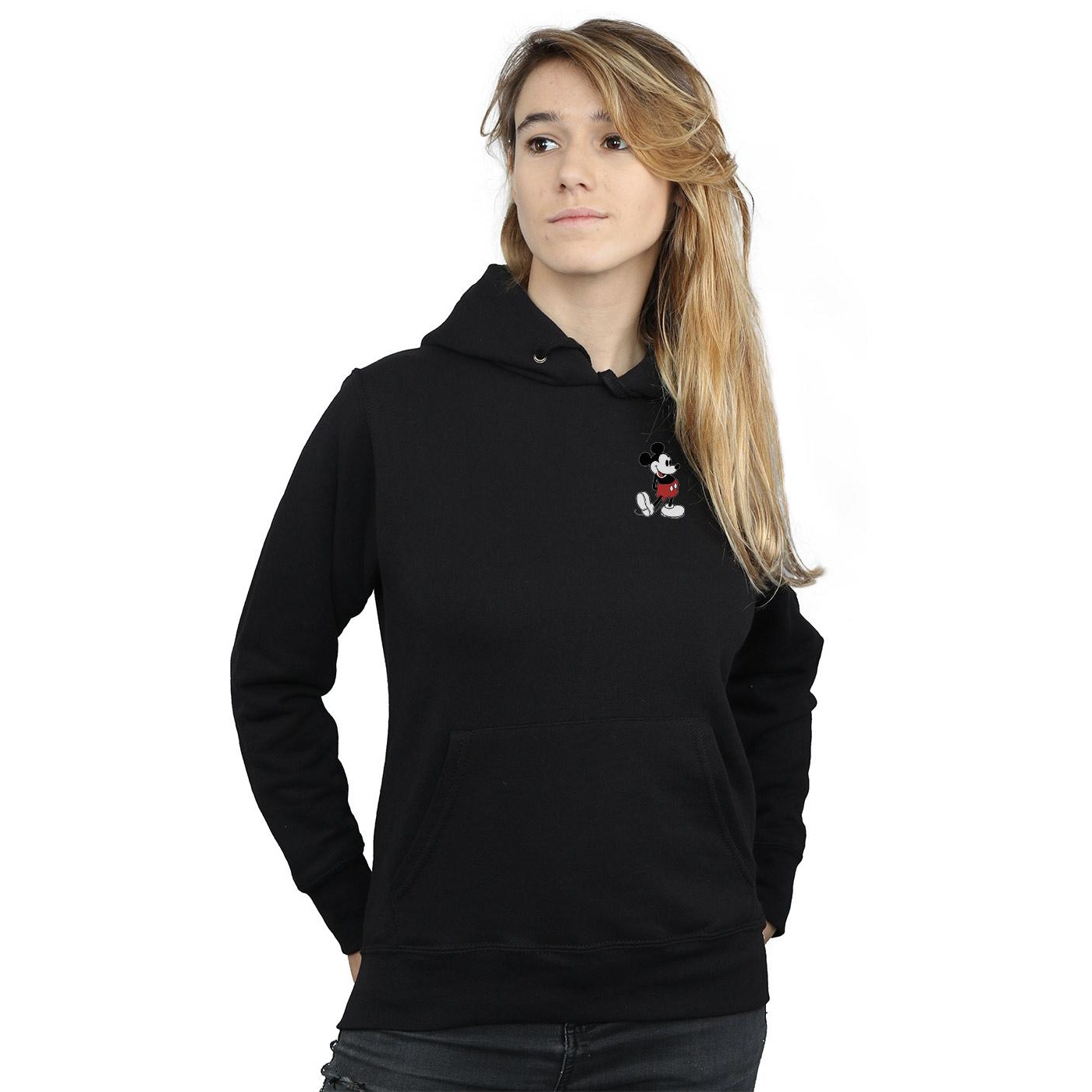 Disney Womens/Ladies Mickey Mouse Kickin Retro Chest Hoodie (Black) dam – bild 2