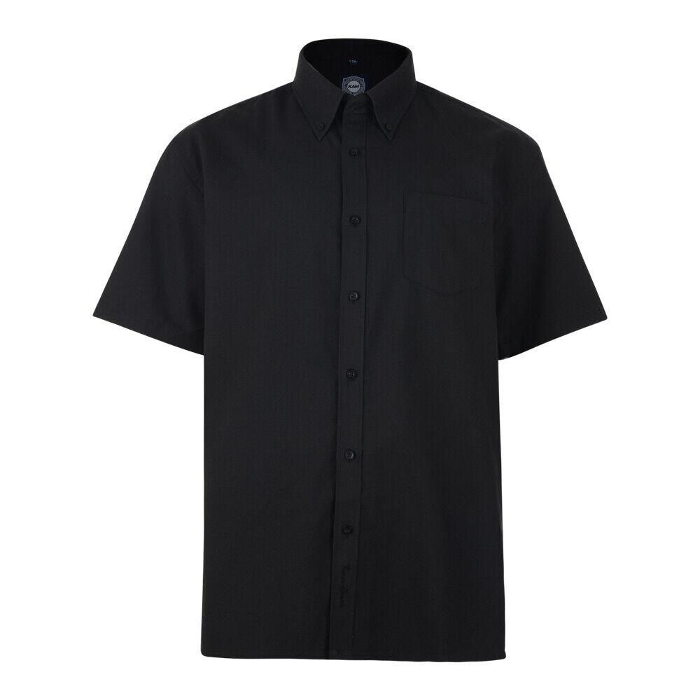 Kam Menswear Kam Mens Short Sleeve Shirt Plus Size - Black - Size 8XL