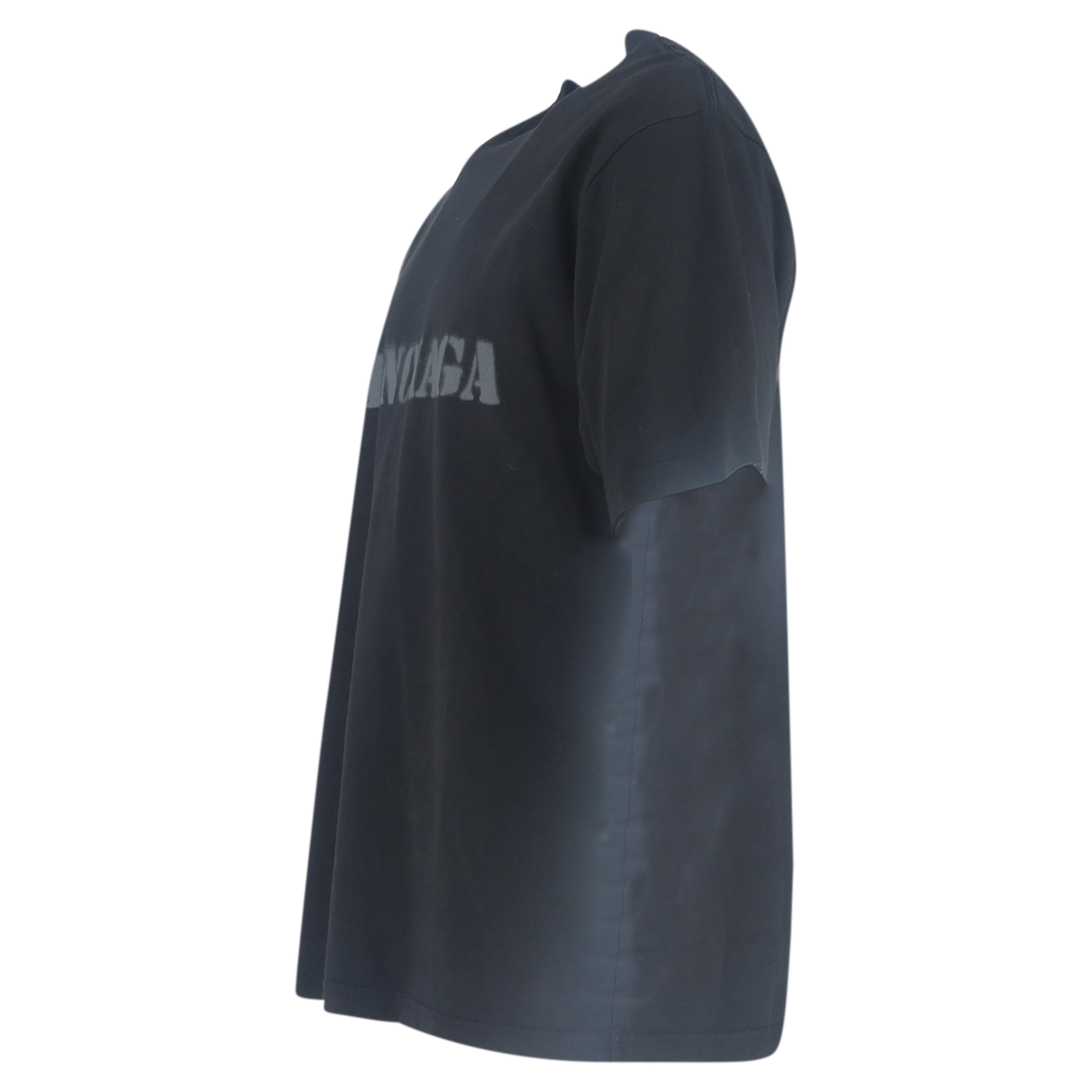 Balenciaga Pre-owned Balenciaga Logotyptryck Stencil Typ T-shirt i Svart Bomull herr – bild 2