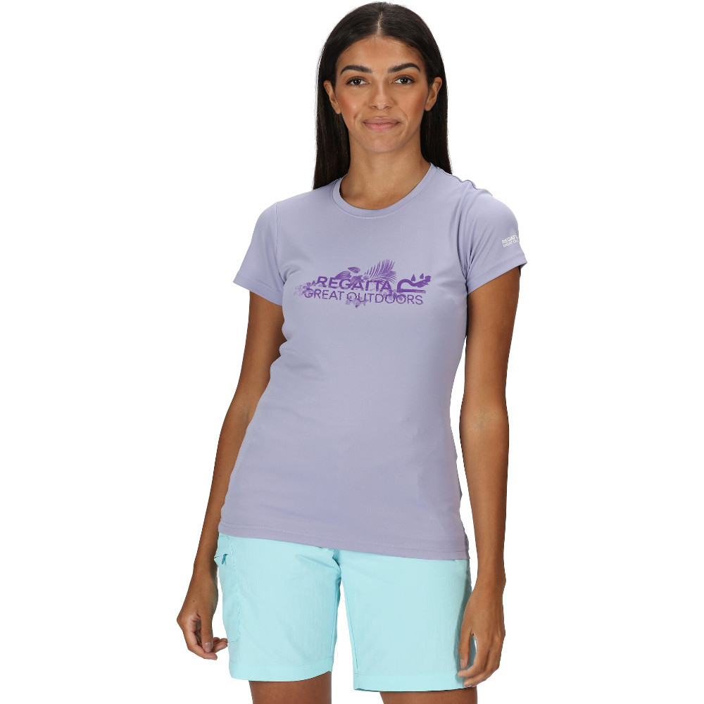Regatta Womens Fingal V Graphic Quick Dry T-Shirt - Lilac Bloom - 8 - Image 3