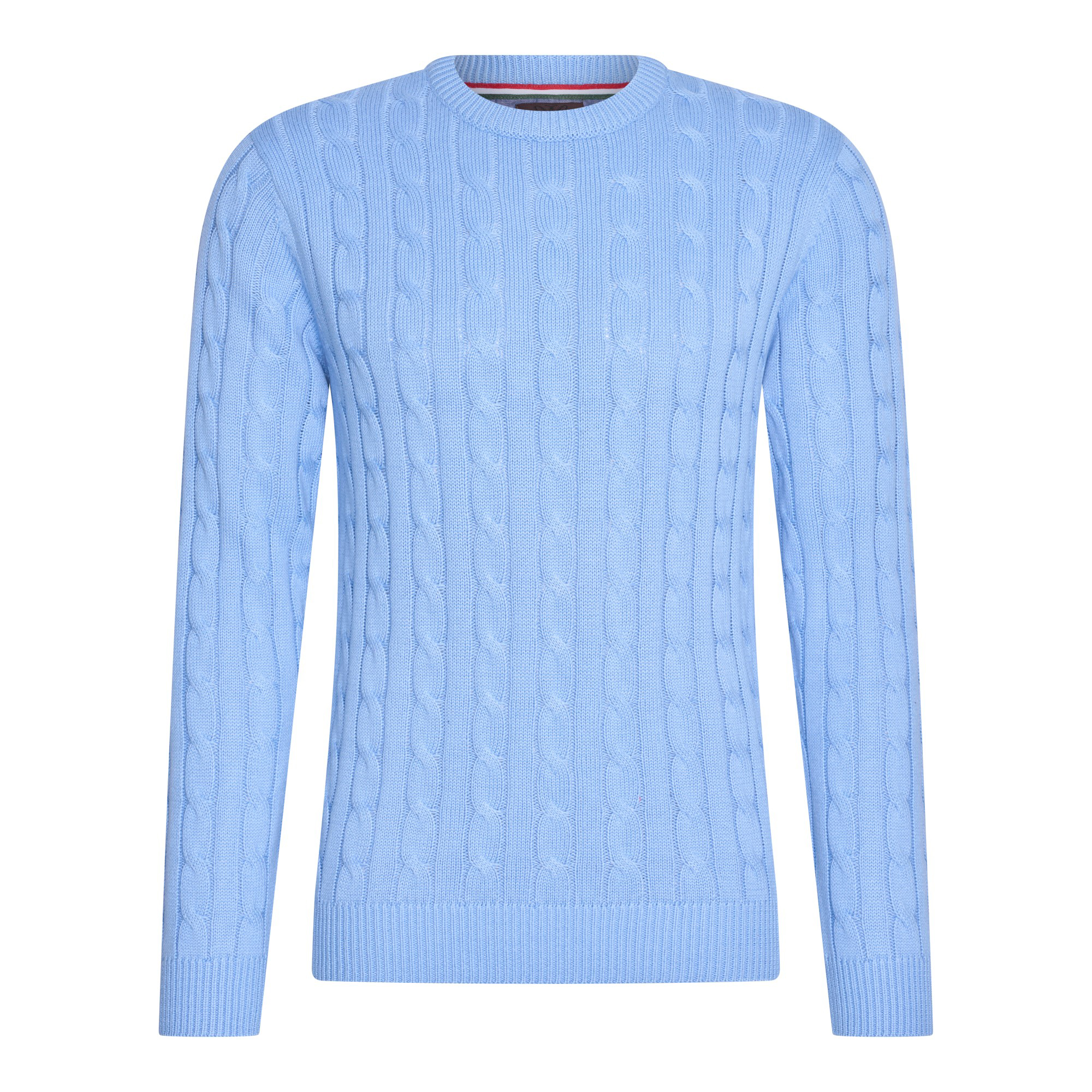 Thumbnail - Cable Pullover Sky von Cappuccino Italia in der farbe Blau und in größe XXL.