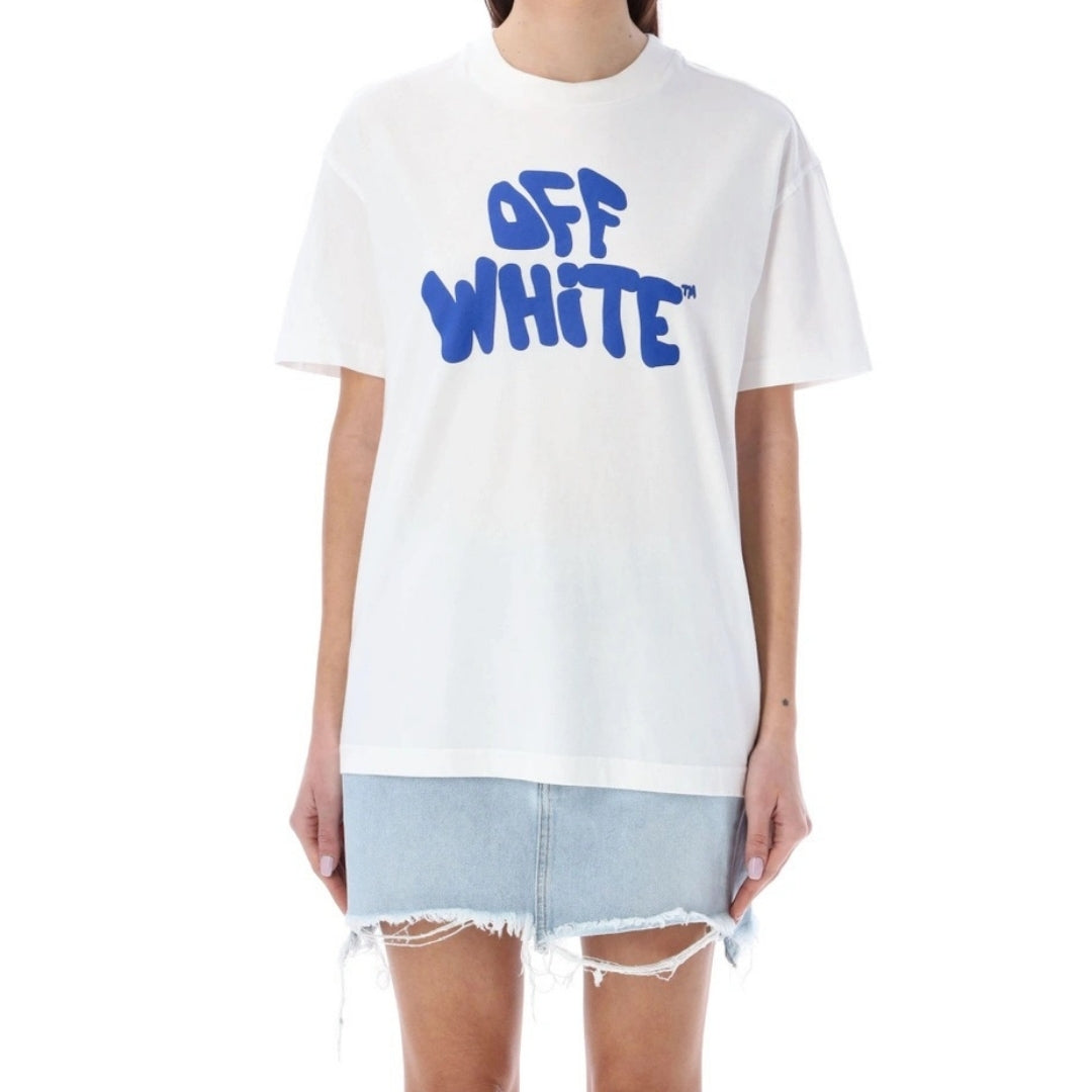 Off-White 70s Type Logo Casual Tee Vit T-shirt dam – bild 2