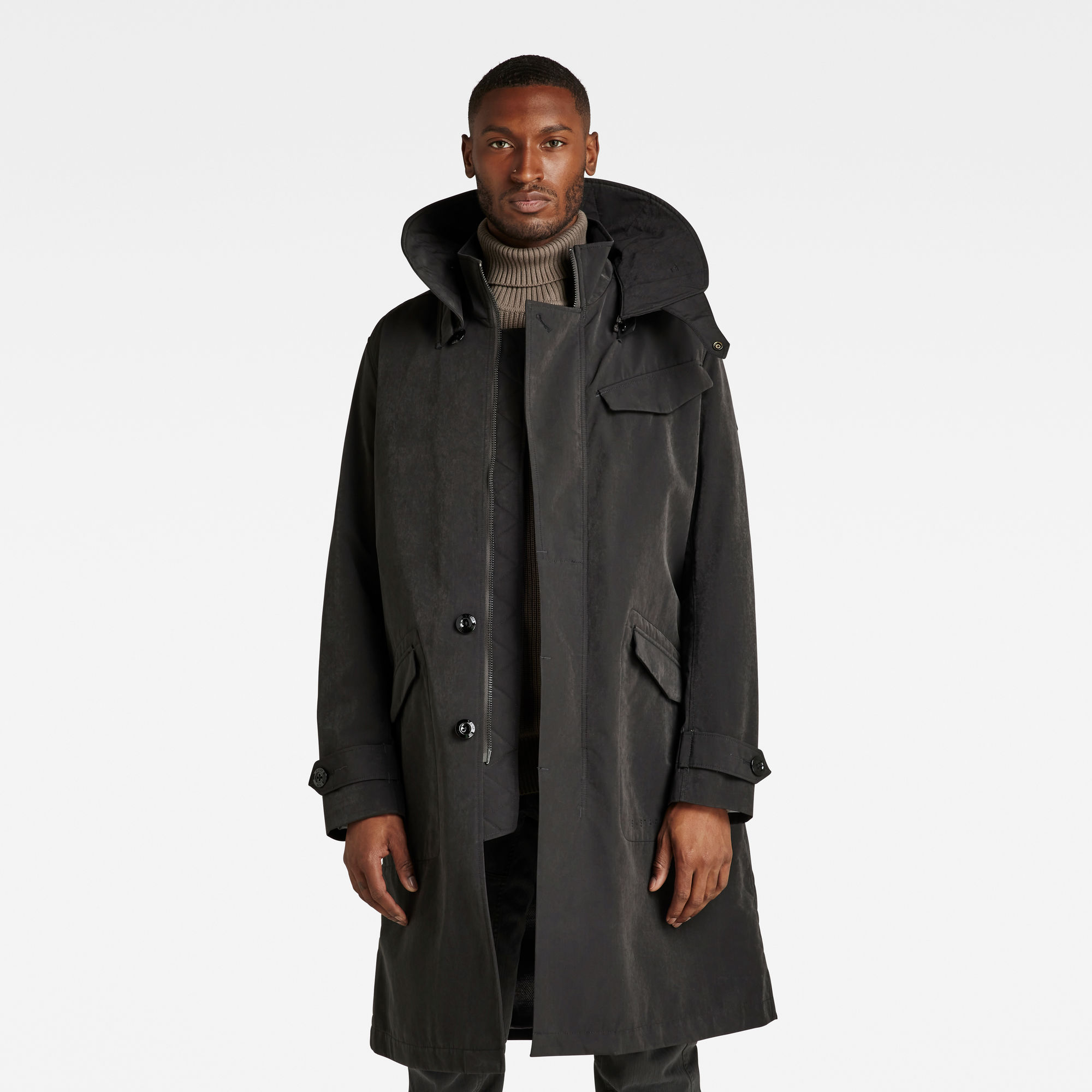 G Star Raw Mens G-Star RAW Belted Trench - Black - Size Small
