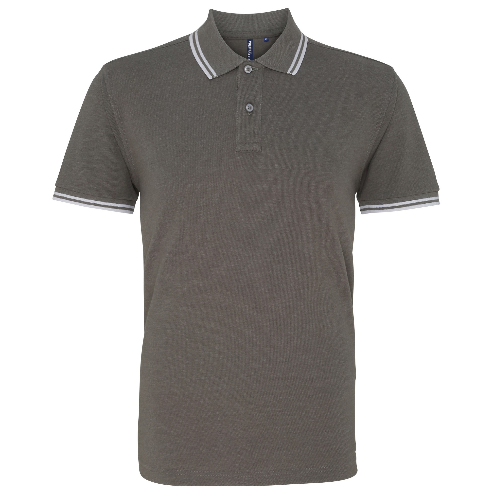 Thumbnail - Asquith & Fox Herren Poloshirt mit klassischer Passform (Holzkohle/Weiß)