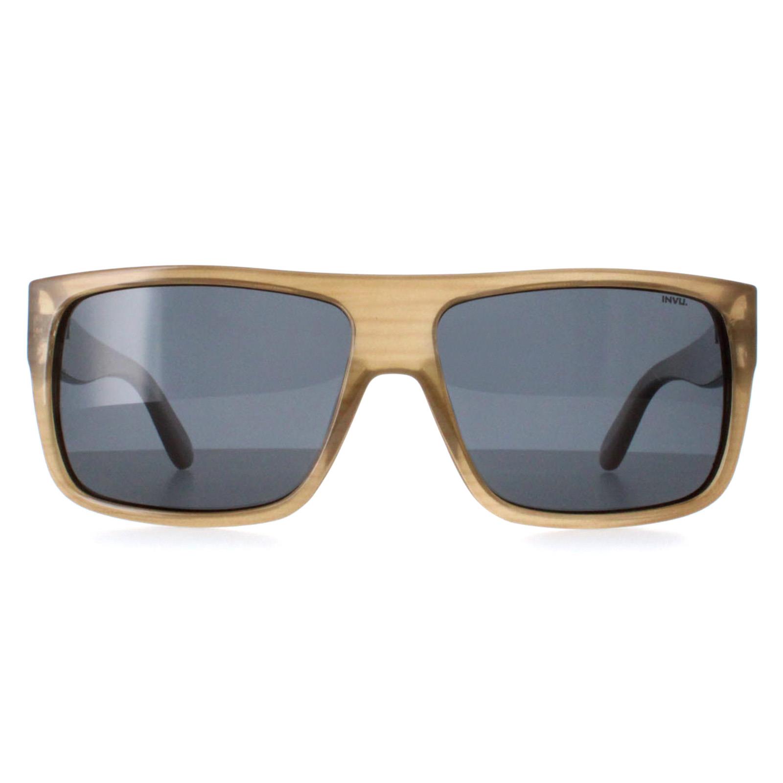 Thumbnail - INVU Rectangle Herren Beige Wolkig Demi Blau Polarisiert B2130