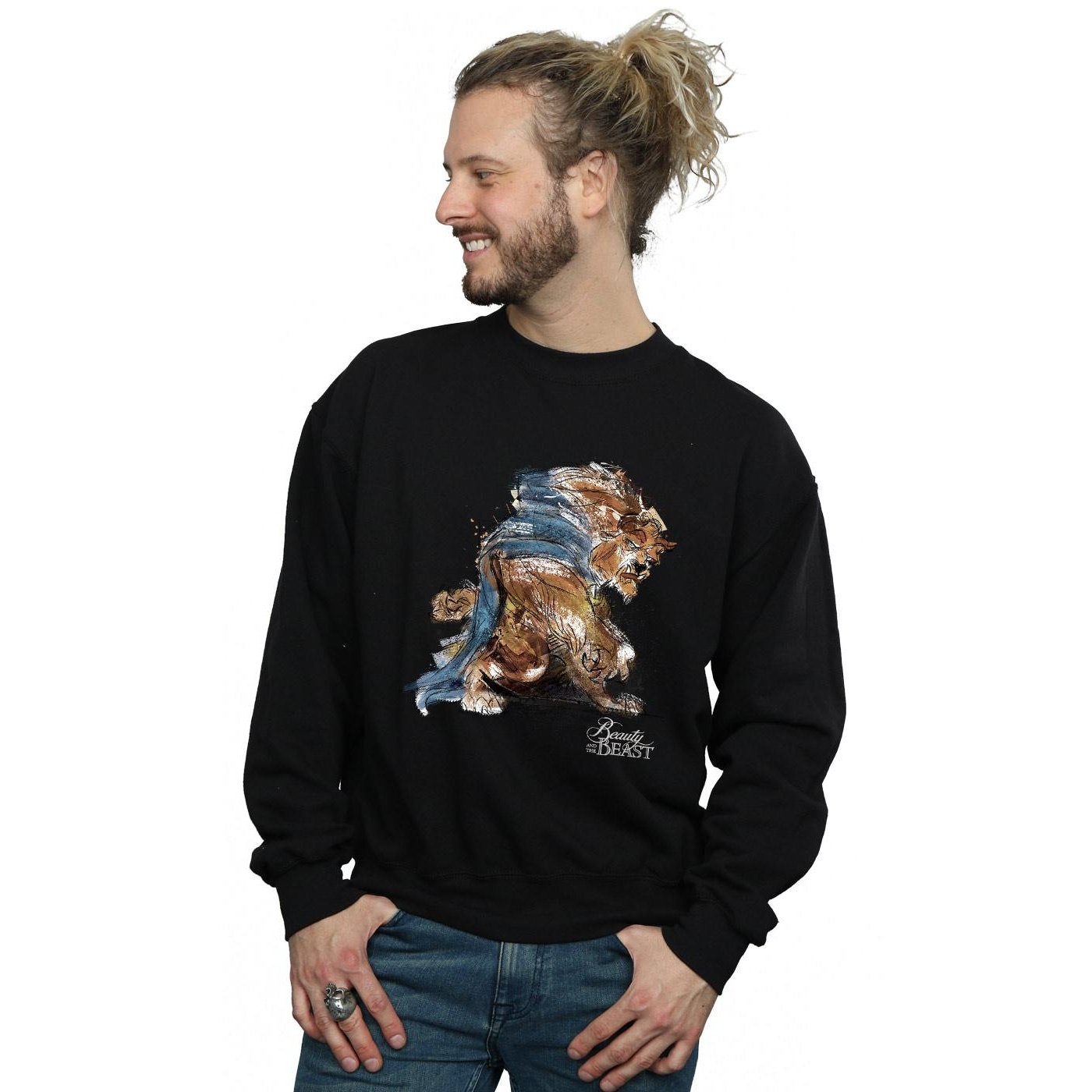 Disney Mens Beauty And The Beast Beast Sketch Sweatshirt (Black) herr – bild 2