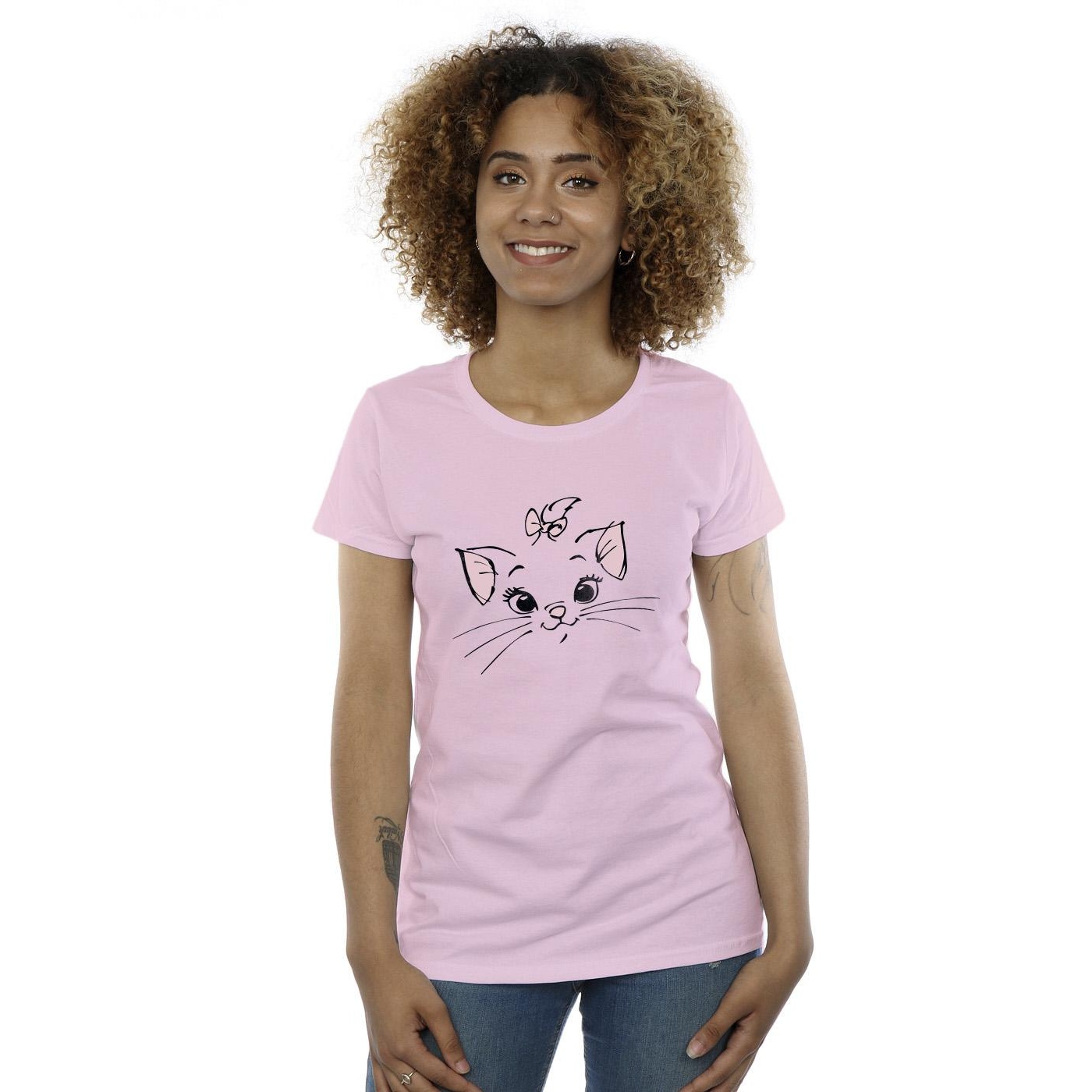 Disney - "Classics Marie Face Pocket" T-Shirt für Damen (Babyrosa)