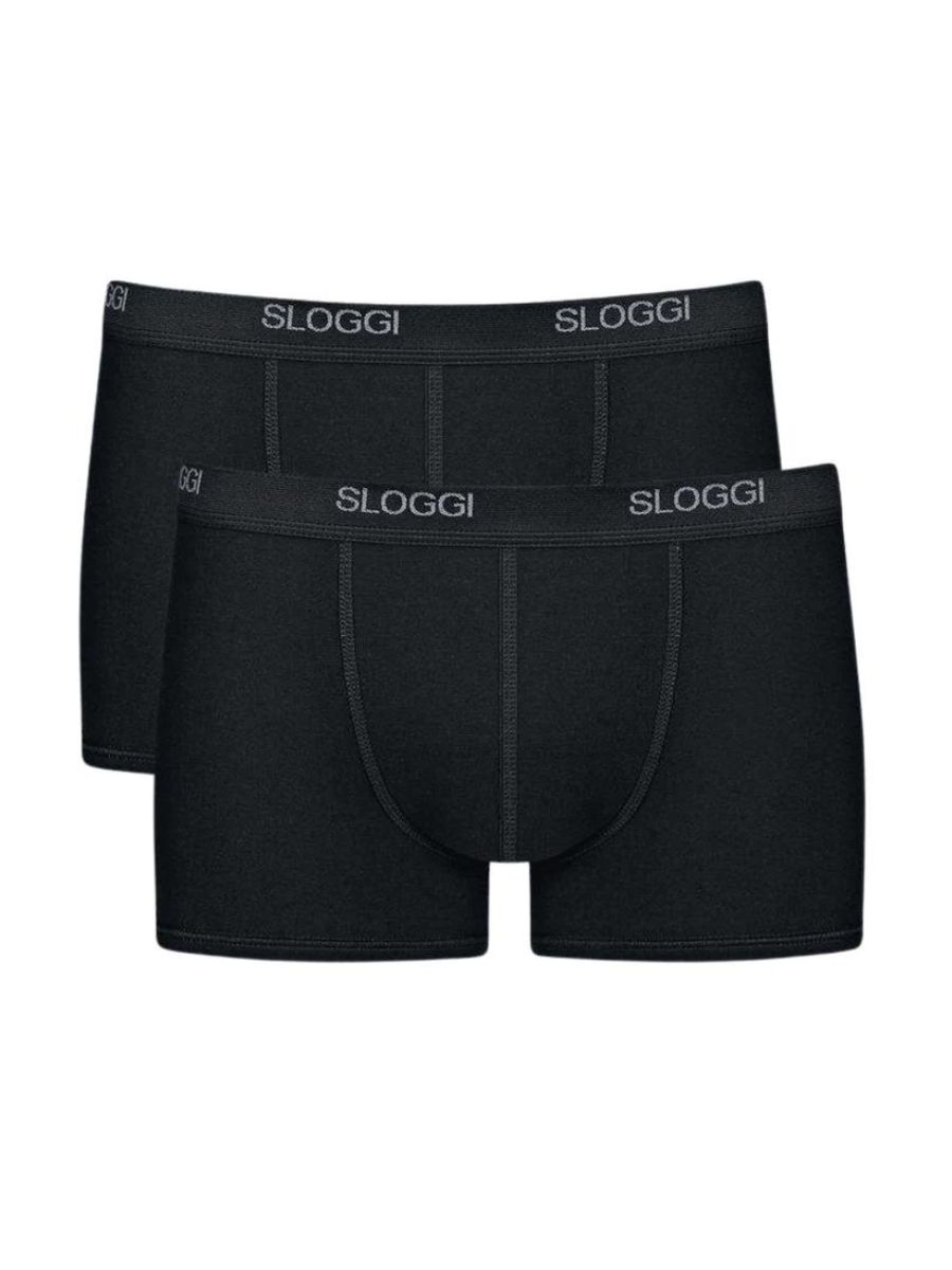 Sloggi Mens Men Basic Short 2P - Black Polyamide - Size Medium