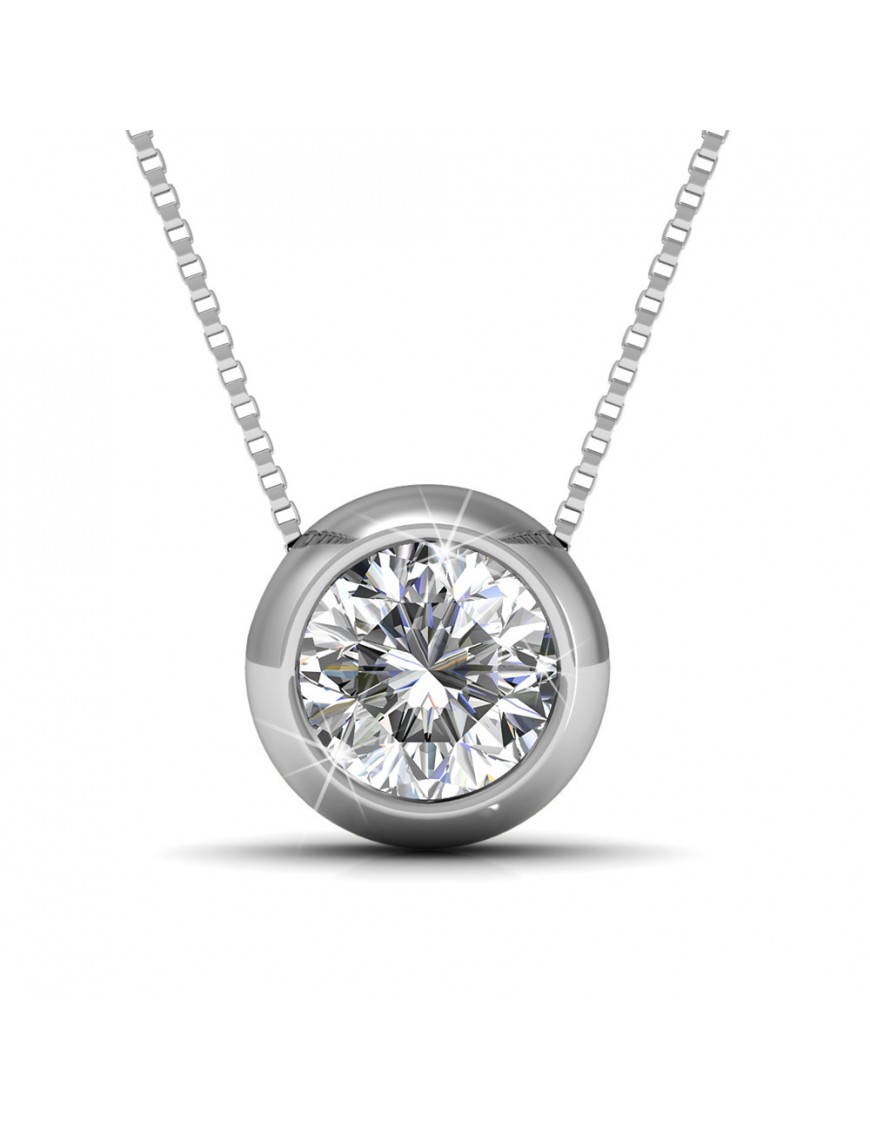 Mond-Anhänger - Silber und Kristall Einheitsgröße