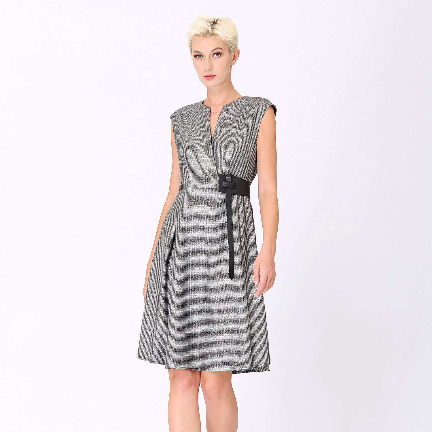 Trapeze -jurk met kruiseffect