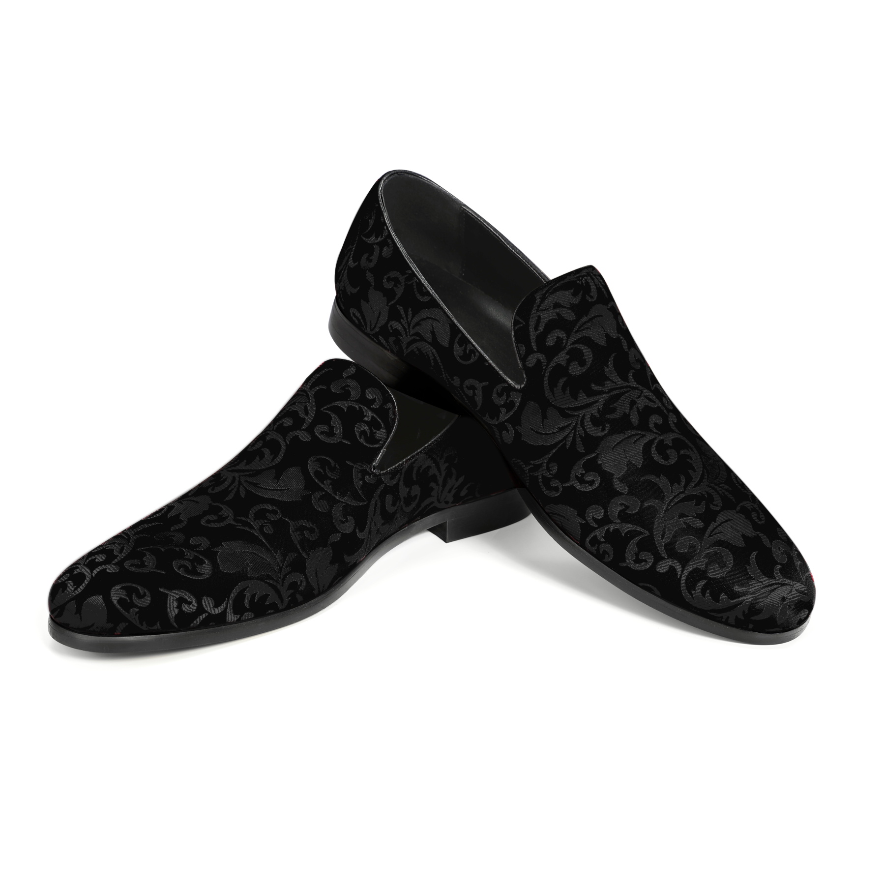 Herren Penny Loafer mit edlem Jacquard Schwarz