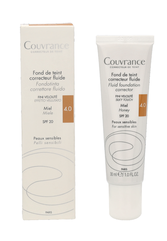 Thumbnail - Avène Couvrance Fluid Foundation Corrector flüssiges deckendes Make-up SPF 20 Farbton 2.0 Natural 30 ml