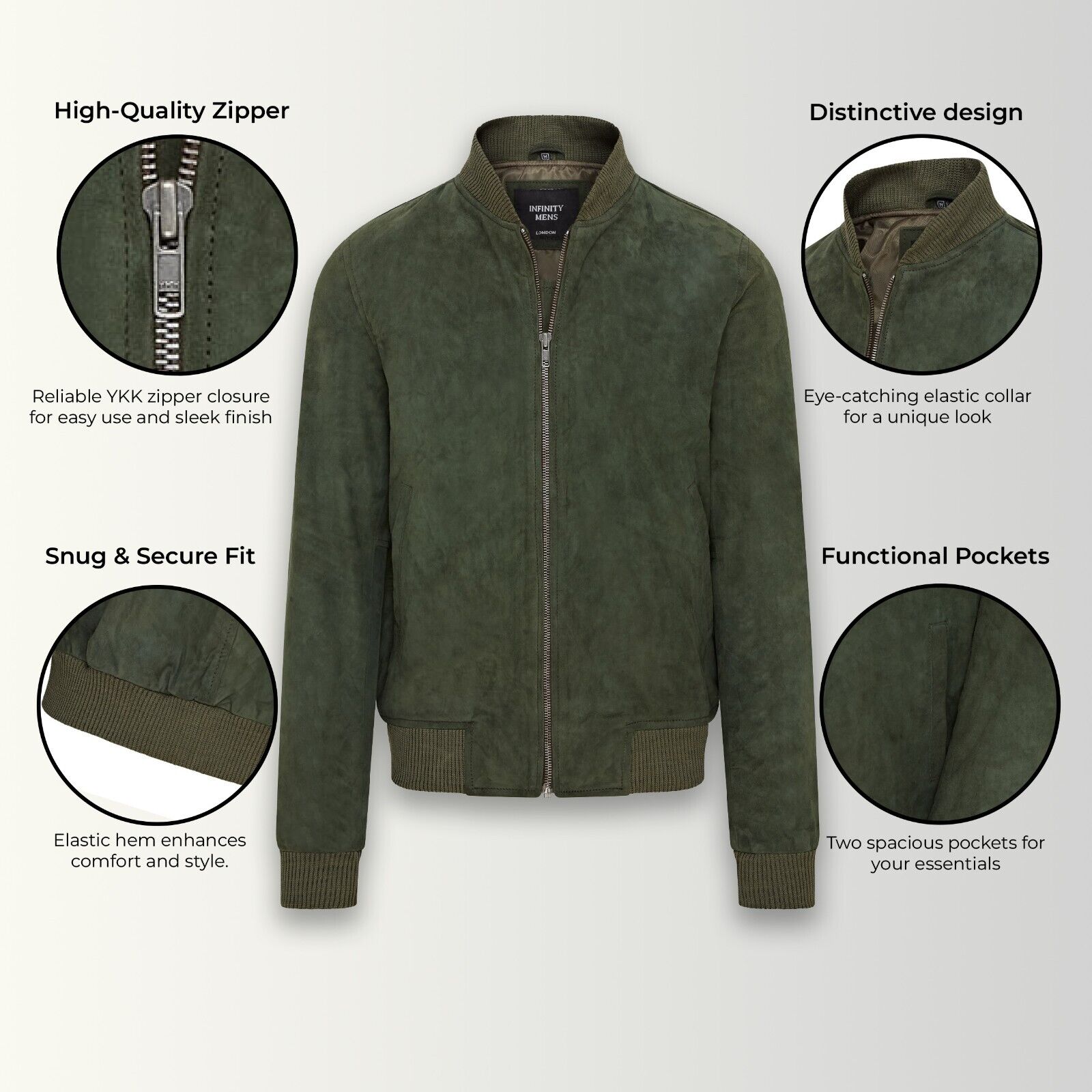 Mens Soft Goat Suede MA-1 Varsity Bomber Jacket Dalian 2