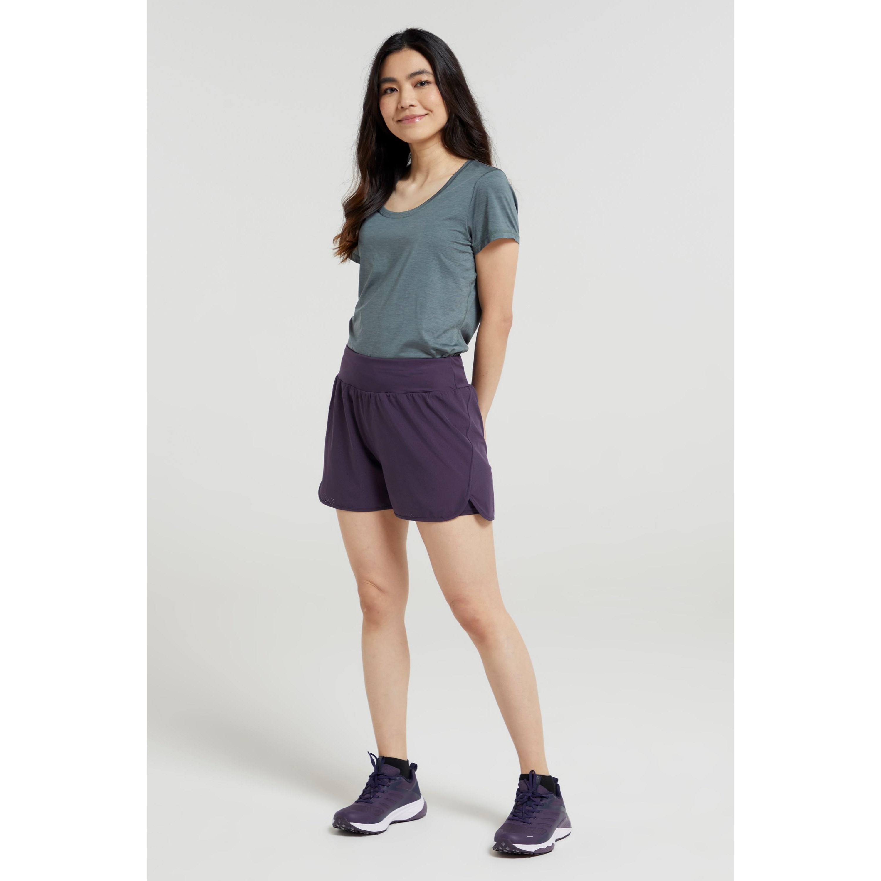 Mountain Warehouse Womens/Ladies Double Layered Running Shorts (Dark Purple) - Size 16 UK