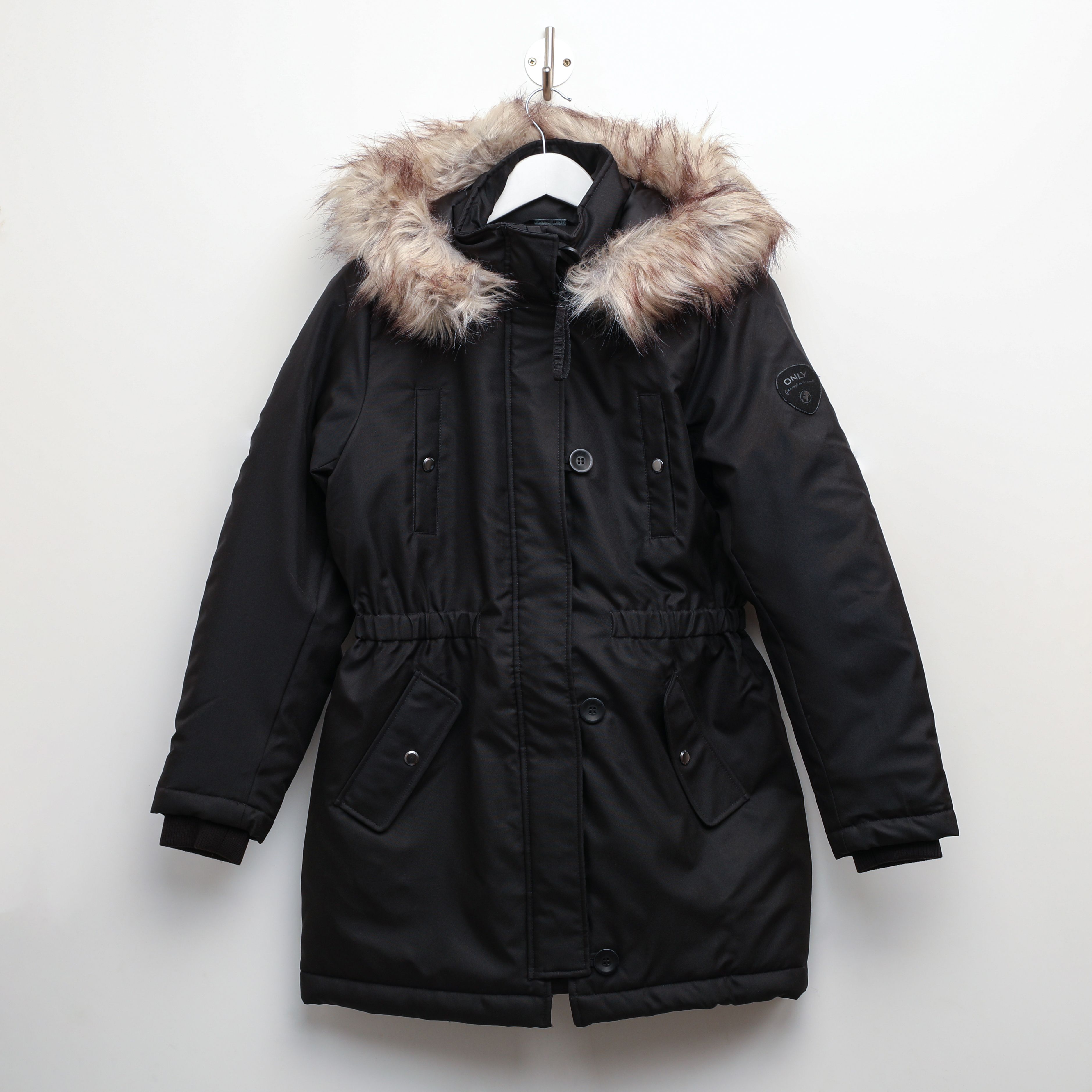 Dames Only Iris Winter Parka Jas in Zwart