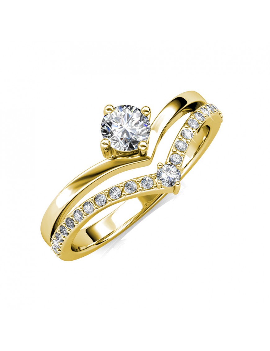 Thumbnail - Zinnia Ring - Gold und Kristall